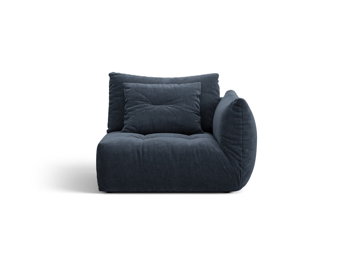 Modulares Sofa Bloom Modul von Micadoni in Leichtes Beige mit Casino-Stoffbezug aus Velours und schwarzen Kunststoffbeinen.