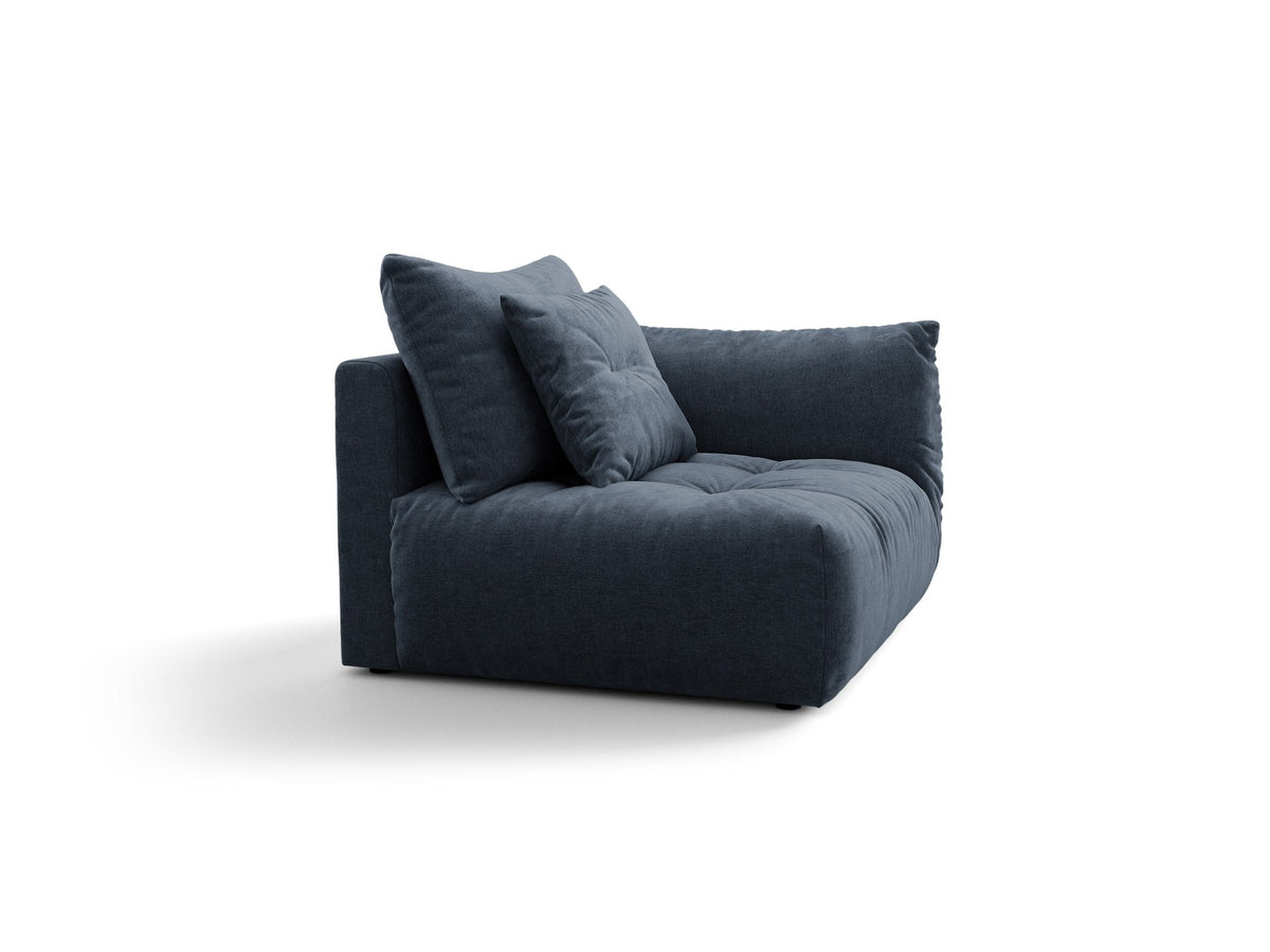 Modulares Sofa Bloom Modul von Micadoni in Leichtes Beige mit Casino-Stoffbezug aus Velours und schwarzen Kunststoffbeinen.