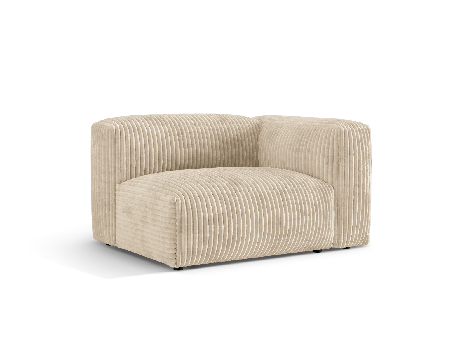 Elegantes Martina Modul rechts 1 Sitzer in sanftem Light Beige-Tilia, ideal für stilvolle Wohnräume. Teil der modularen Sofa-Kollektion von Micadoni.