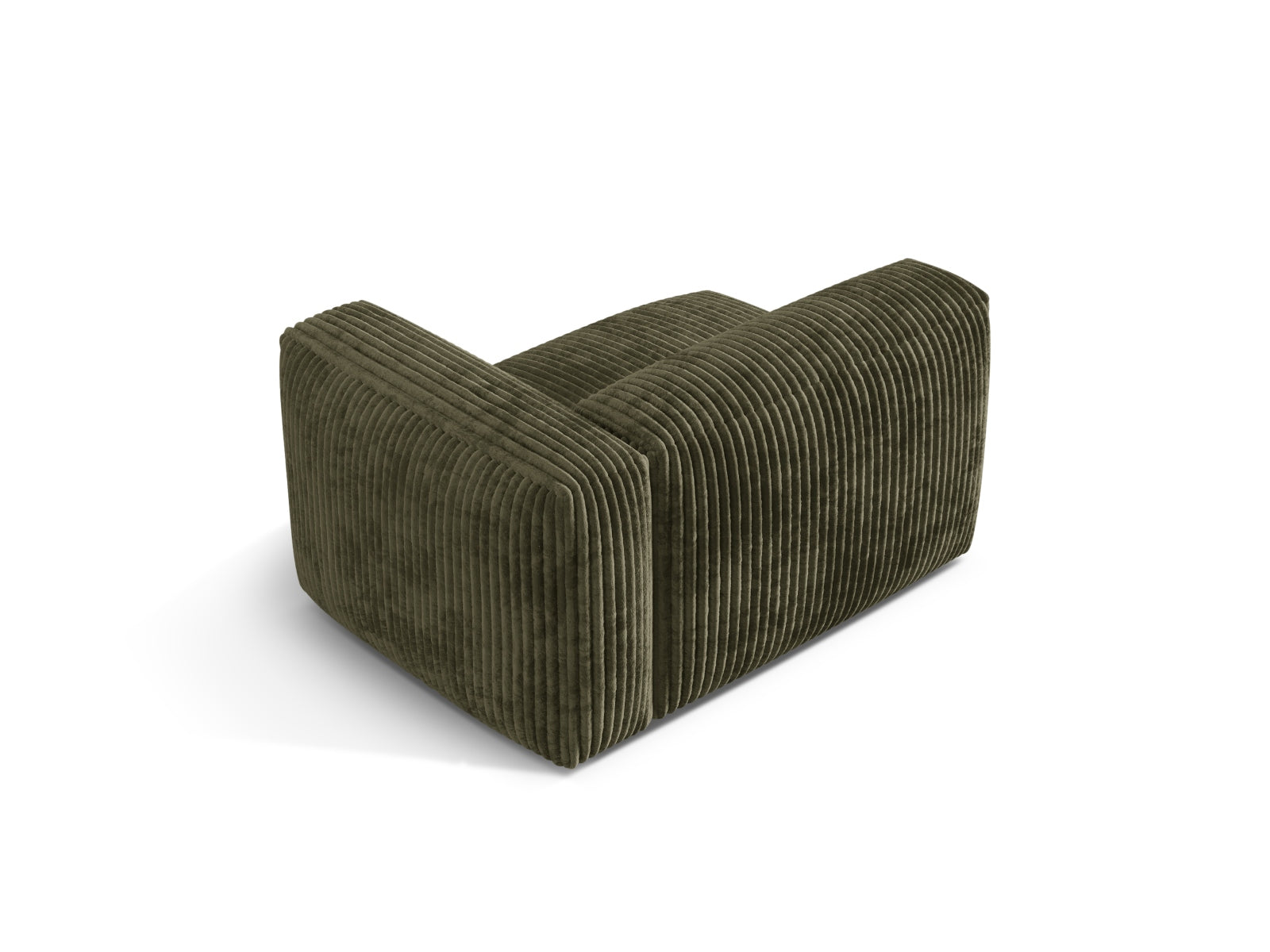 Stylischer 1-Sitzer Martina Modul rechts in Moss Green-Tilia, perfekt für moderne Wohnkonzepte und vielseitige Raumgestaltungen.
