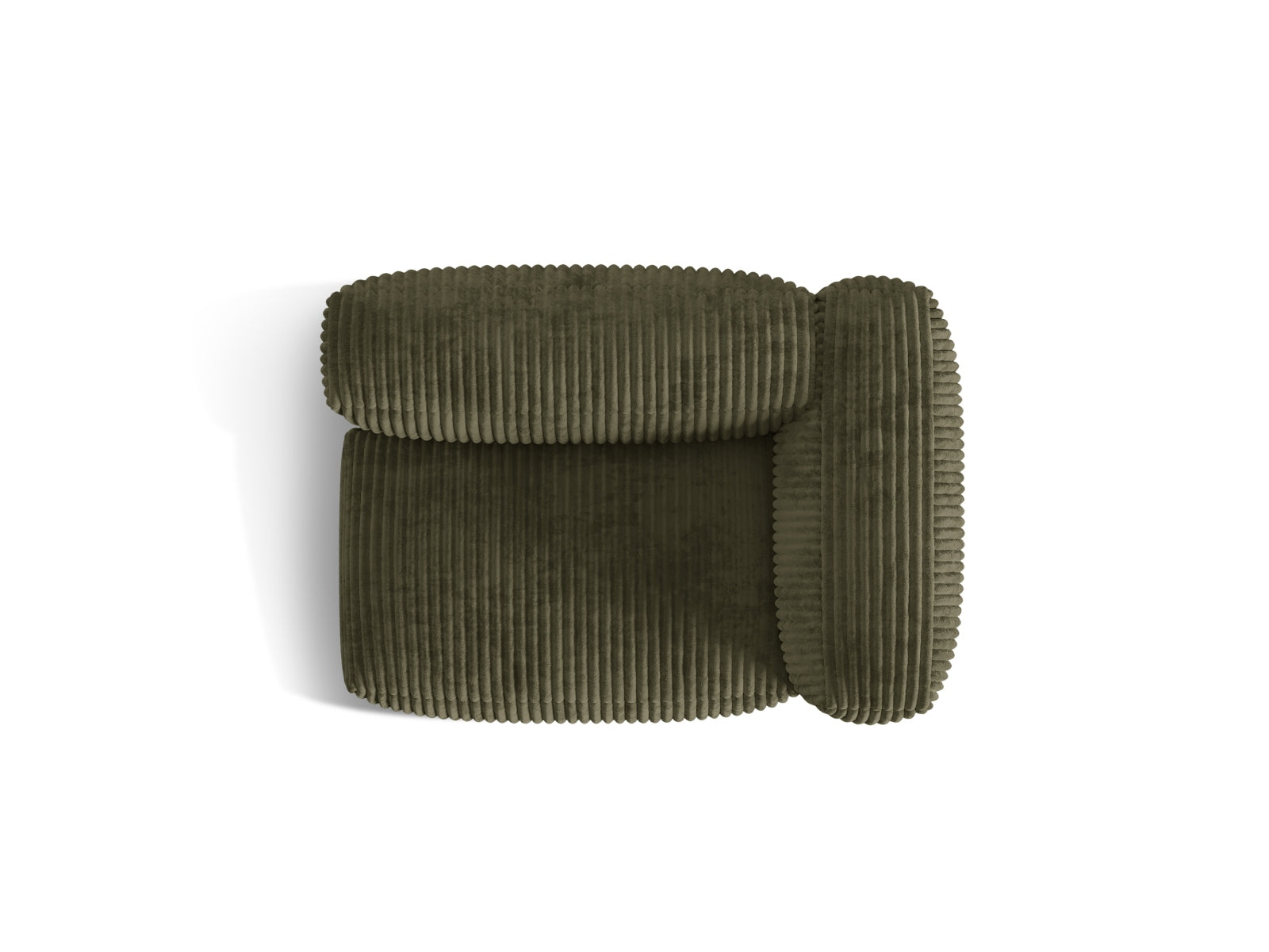 Eleganter 1-Sitzer Martina Modul rechts in Moss Green-Tilia, ideal für kreative Raumlösungen und stilvolle Einrichtungsideen.