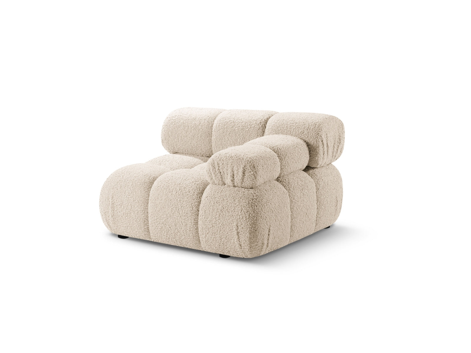Elegantes Bellis Boucle Modul rechts 1 Sitzer in hellem Beige, ideal für stilvolle Wohnräume. Teil der modularen Sofaserie von Micadoni.
