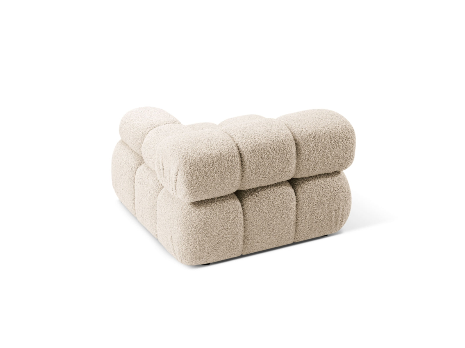 Elegantes Bellis Boucle Modul für ein 1-Sitzer Sofa in warmem Beige, ideal für stilvolle und flexible Wohnräume.