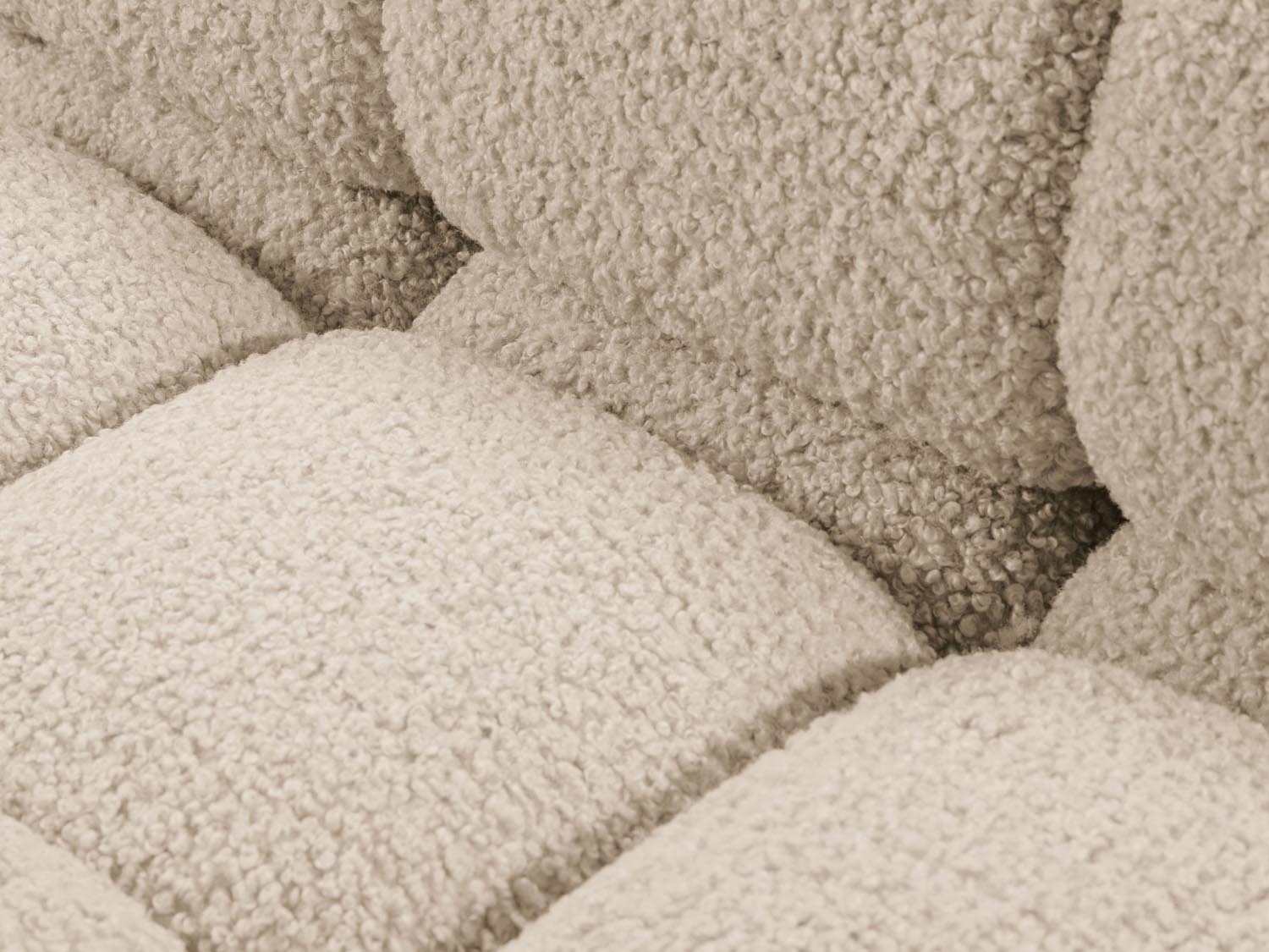 Elegantes Bellis Boucle Modul für einen gemütlichen 1-Sitzer, ideal für stilvolle Wohnräume in warmen, neutralen Farbtönen.