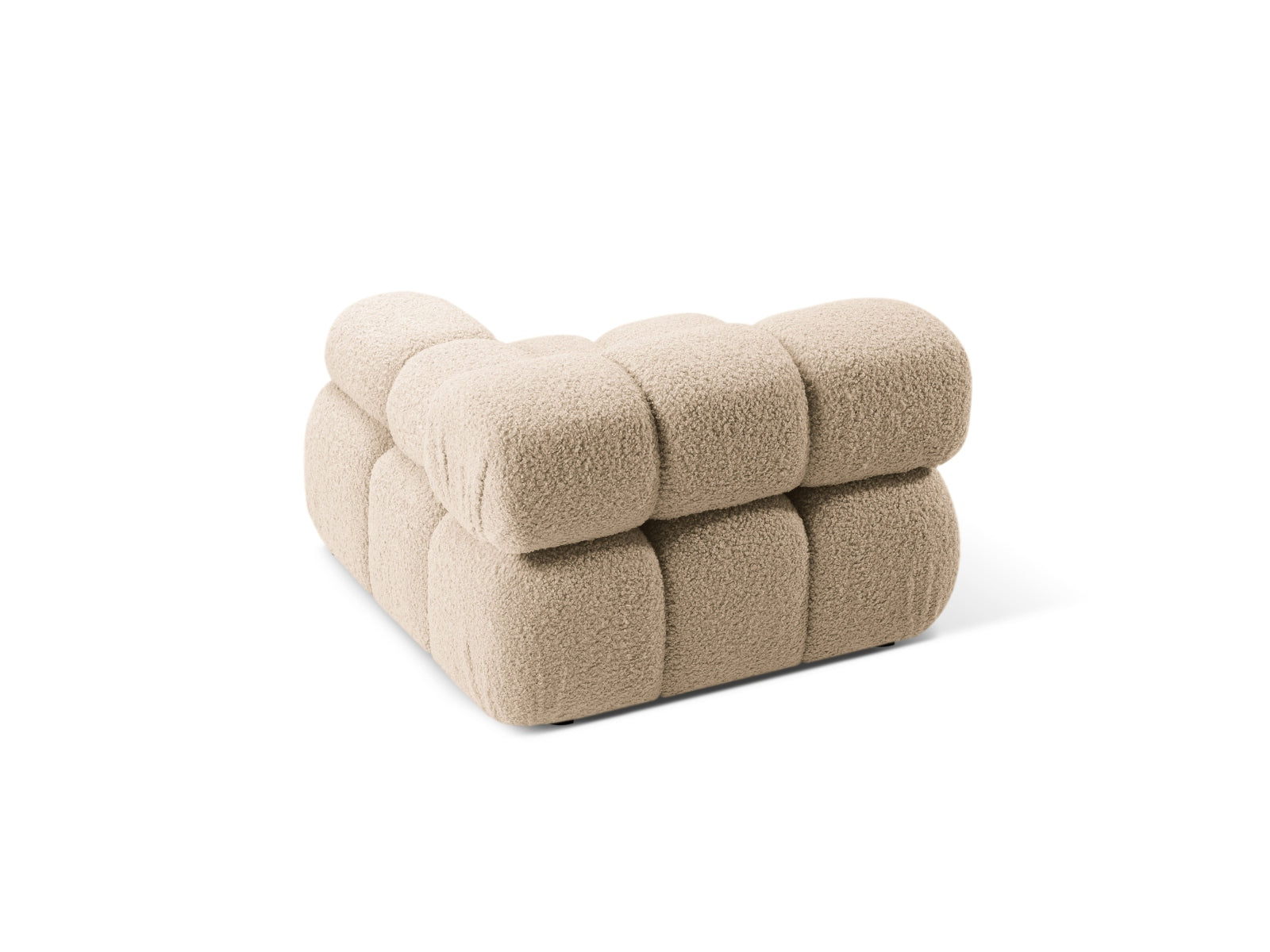 Elegantes Bellis Boucle Modul, 1-Sitzer in sanften Erdtönen, ideal für stilvolle und gemütliche Wohnräume.