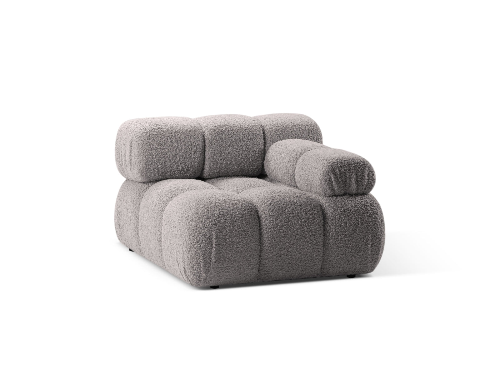 Stylisches Bellis Boucle Modul rechts 1 Sitzer in sanftem Grau, perfekt für kreative Sofa-Kombinationen von Micadoni.