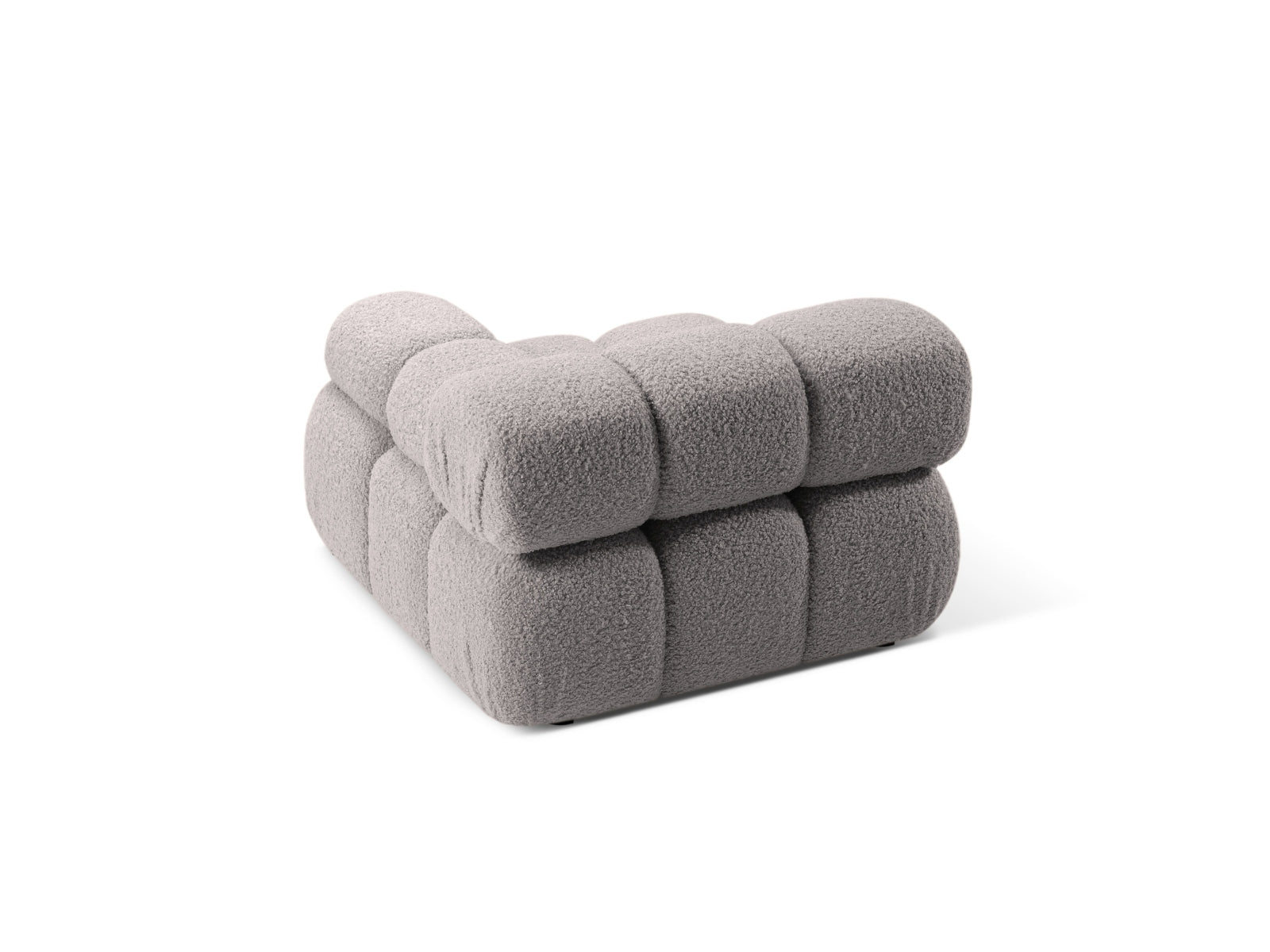 Elegantes Bellis Boucle Modul rechts 1 Sitzer in dezentem Grau, ideal für individuelle Sofa-Arrangements von Micadoni.