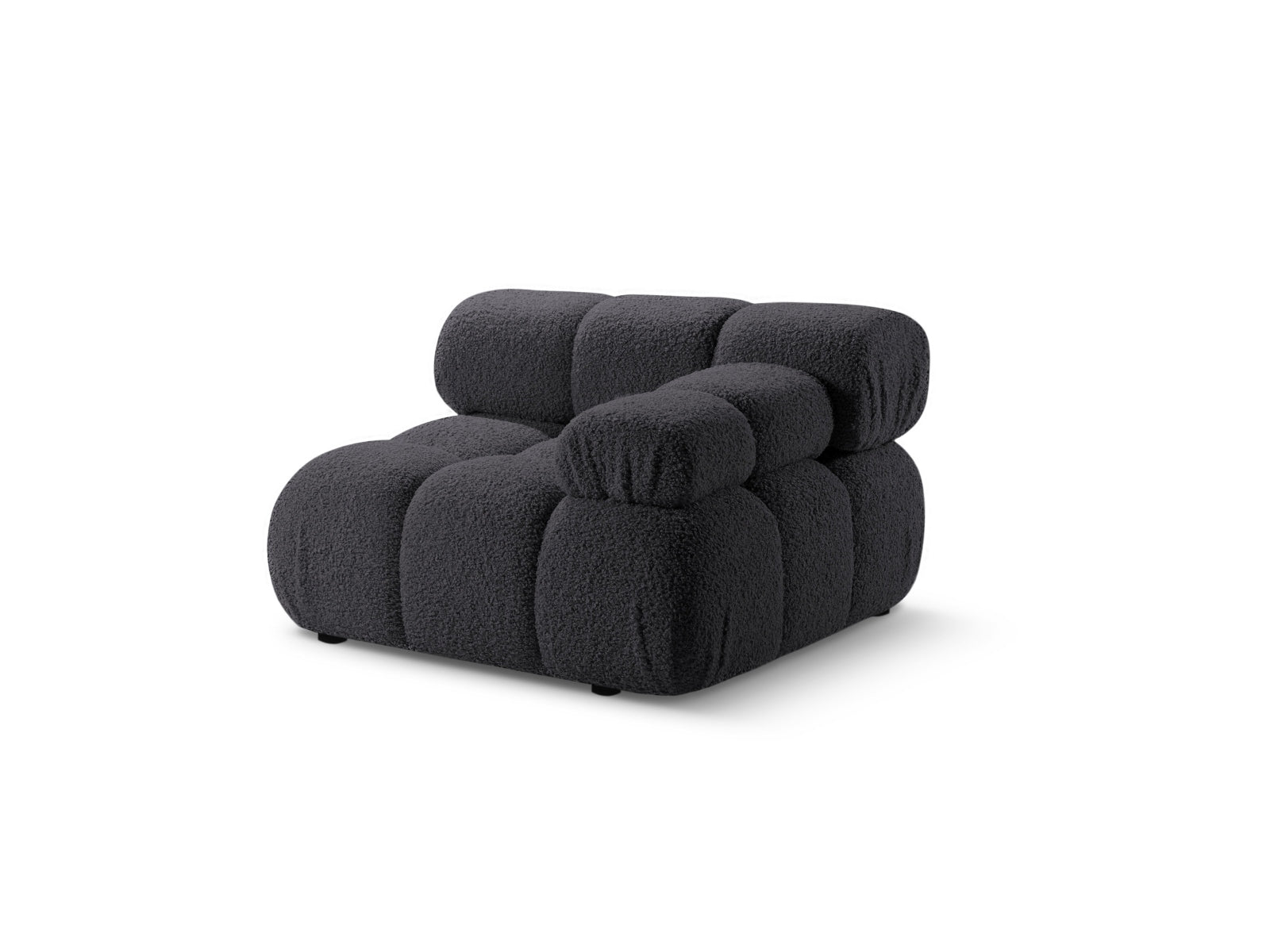 Elegantes Bellis Boucle Modul rechts 1 Sitzer in Graphit, ideal für individuelles Wohndesign. Hochwertige Verarbeitung von Micadoni.