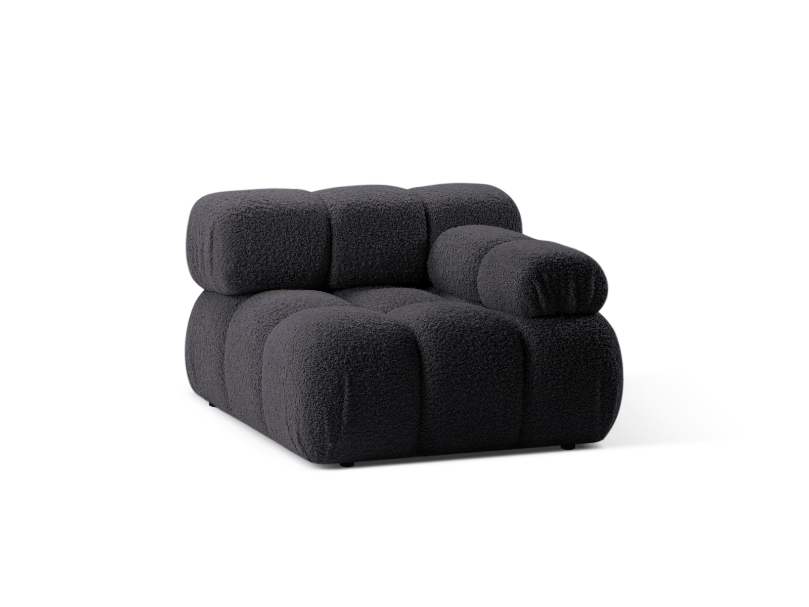 Stylisches Bellis Boucle Modul rechts 1 Sitzer in Graphit, perfekt für kreative Raumgestaltungen. Hochwertige Materialien von Micadoni.