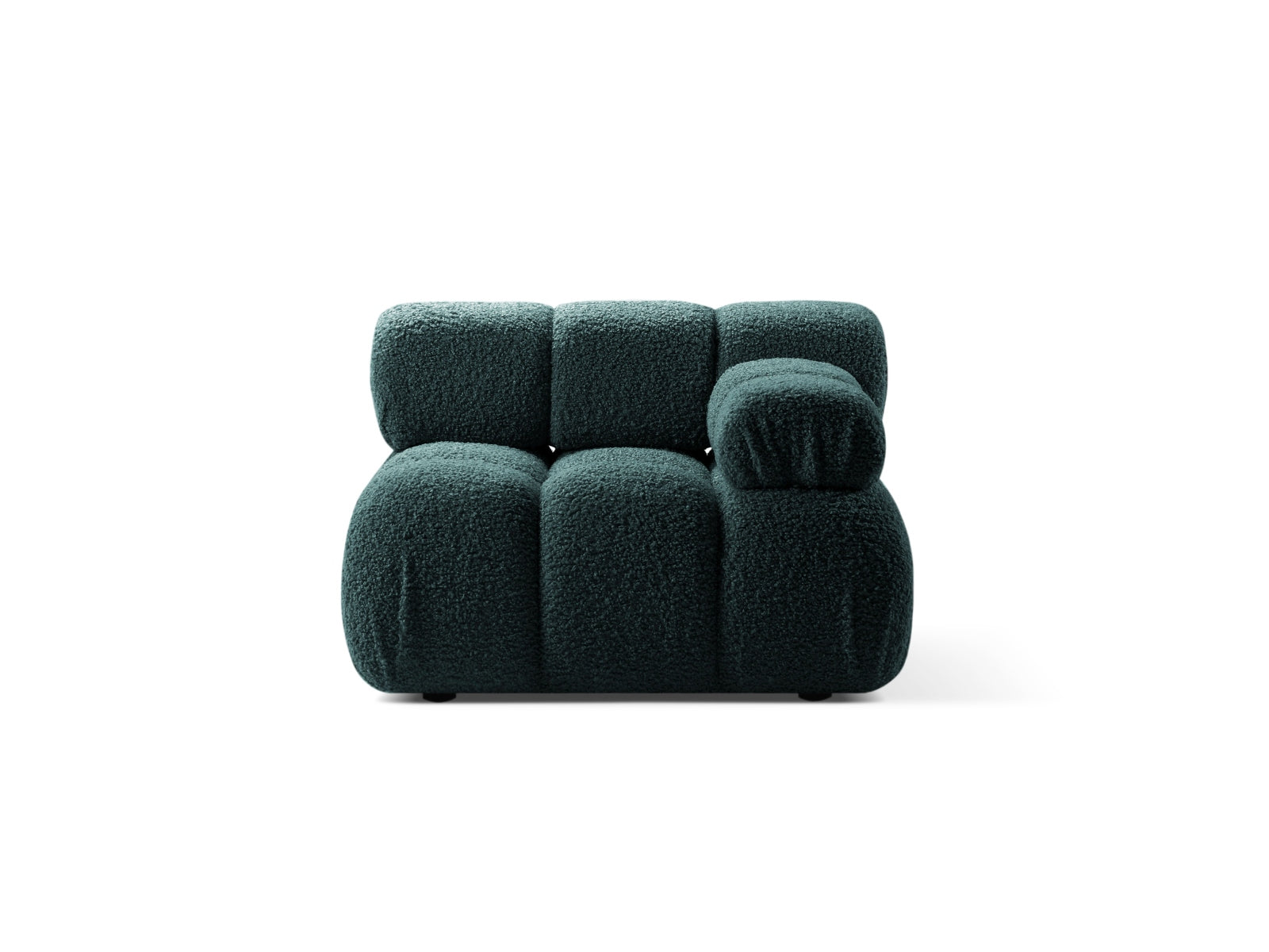 Bellis Boucle Modul rechts 1 Sitzer in Petrol-Rolf präsentiert im Onlineshop von KAQTU Design AG. Modulares Sofa ist von Micadoni