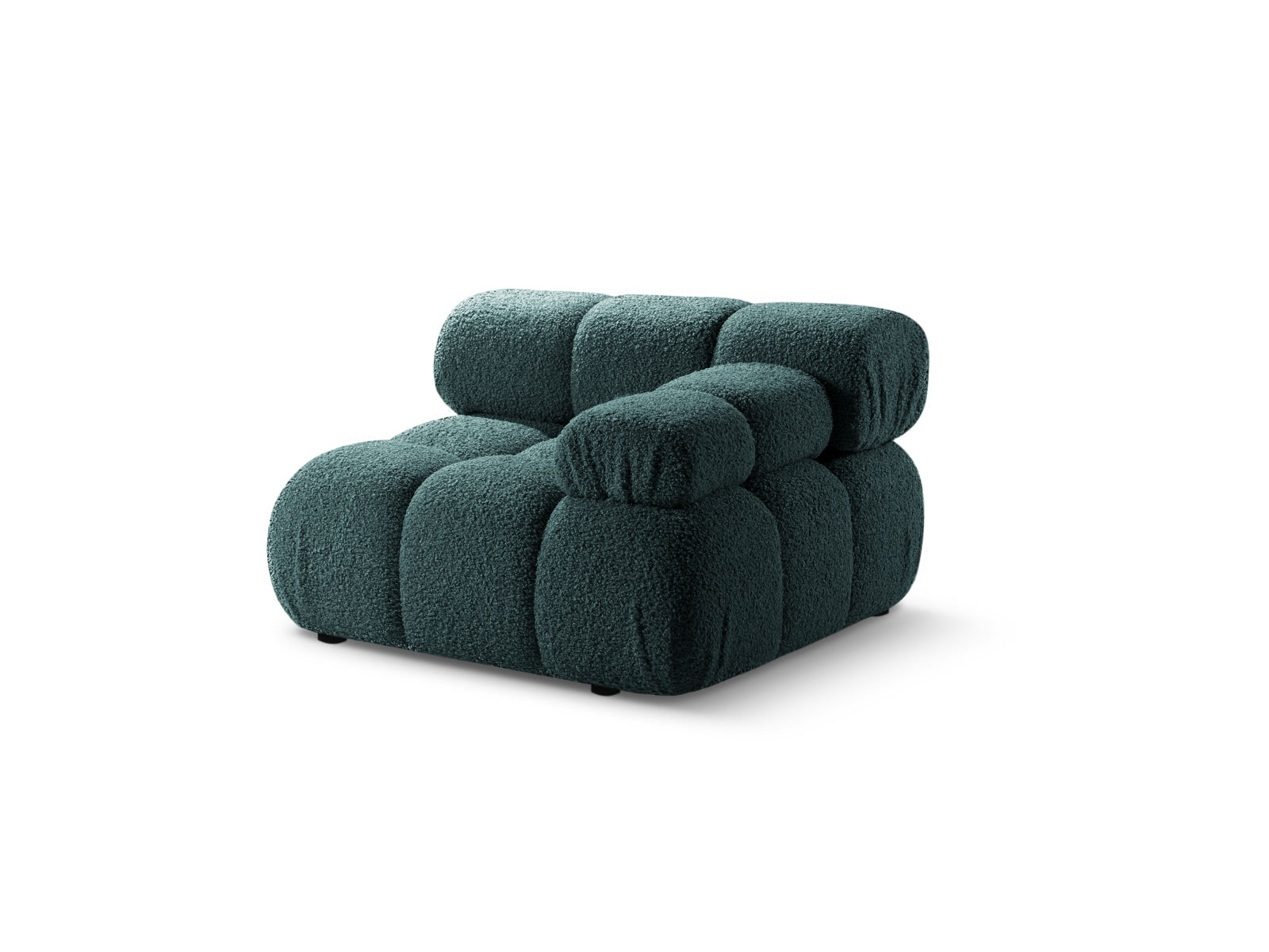 Elegantes Bellis Boucle Modul rechts, 1-Sitzer in Petrol, ideal für individuelles Sofa-Design von Micadoni, erhältlich bei KAQTU.