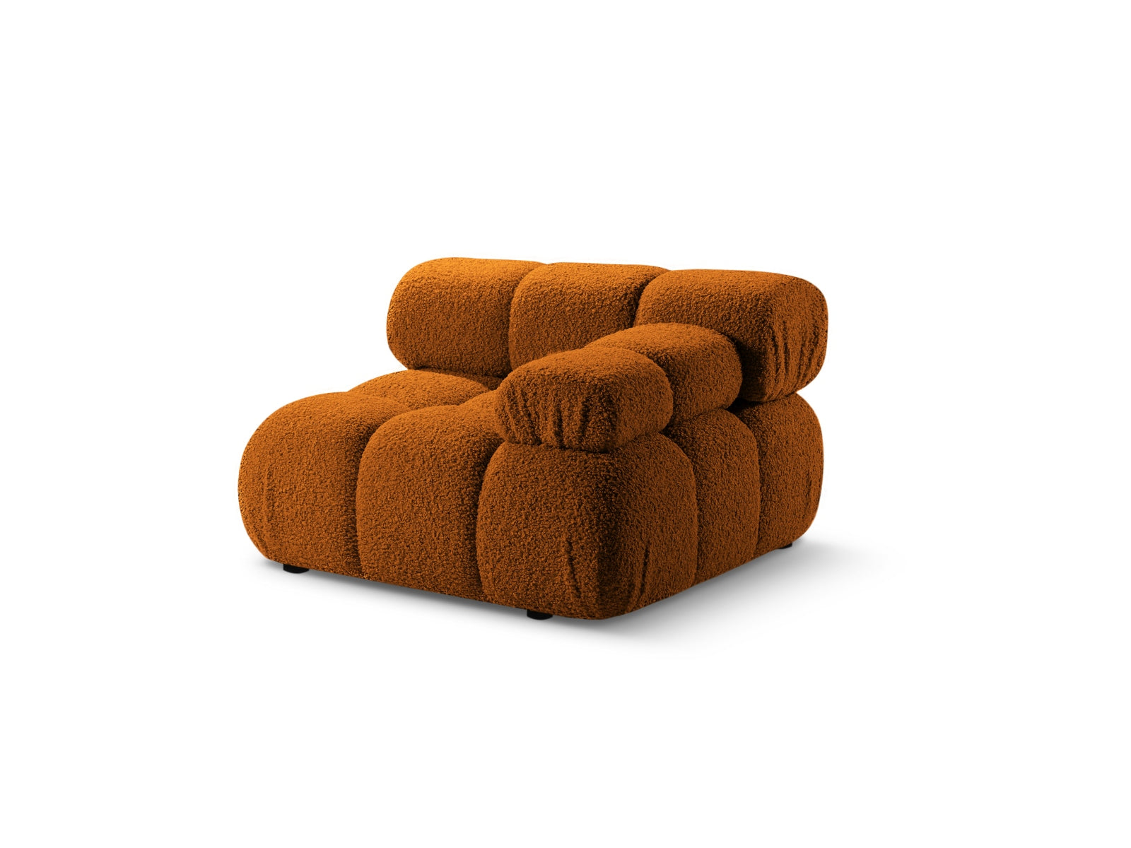 Elegantes Bellis Boucle Modul rechts 1 Sitzer in warmem Brick-Rolf, ideal für individuelles Wohndesign im modernen Wohnraum.