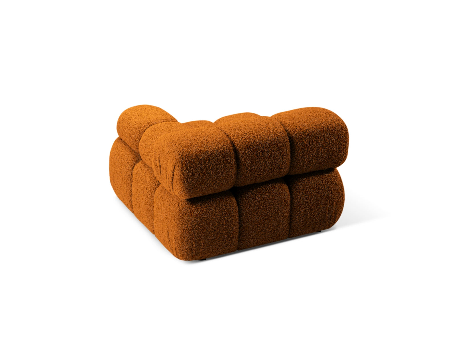 Elegantes Bellis Boucle Modul rechts 1 Sitzer in warmem Brick-Rolf, ideal für stilvolle Wohnkonzepte und gemütliche Sitzgelegenheiten.
