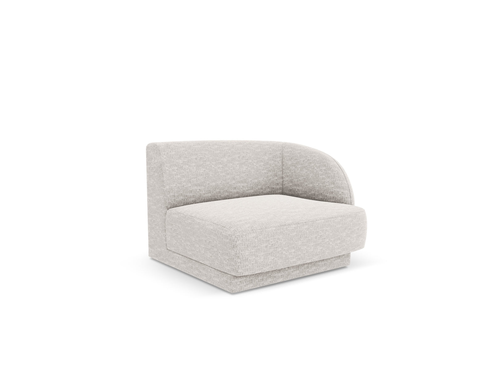 Elegantes Miley Modul rechts 1 Sitzer in Silver-Eden, Teil des modularen Sofas von Micadoni, ideal für stilvolle Wohnräume.