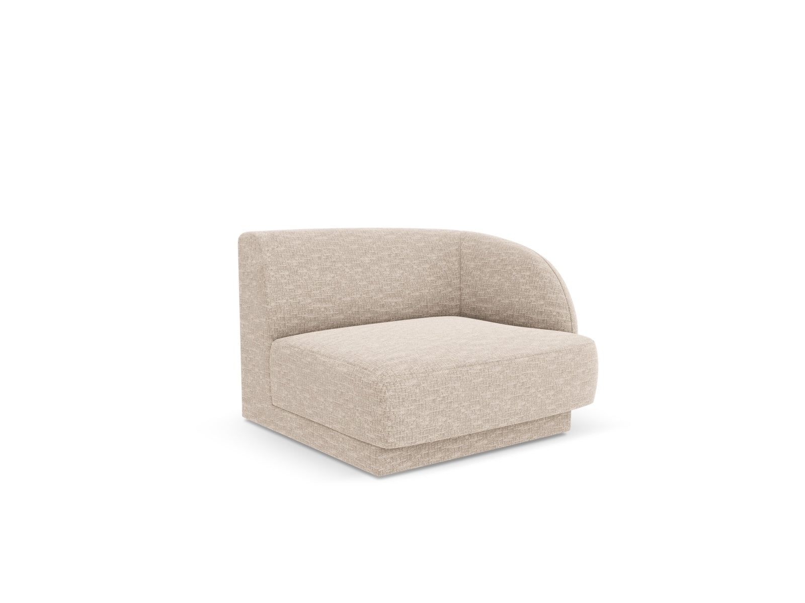 Beige 1-Sitzer Modul rechts des Miley Sofas von Micadoni, ideal für individuelle Wohnraumgestaltung und modernen Komfort.