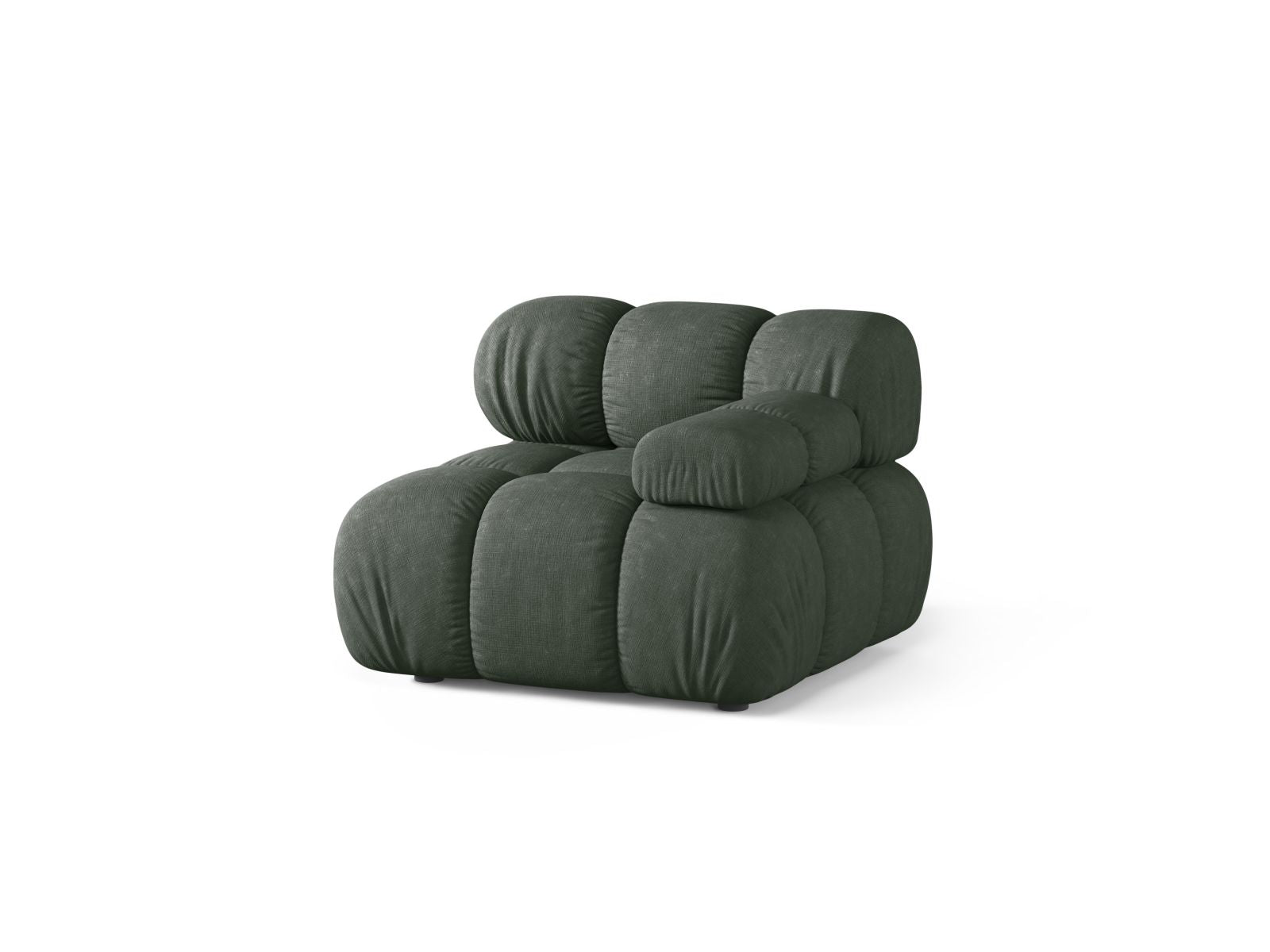 Elegantes 1-Sitzer Modul rechts Bellis in Moss Green-Liberty, ideal für stilvolle Wohnräume. Teil des modularen Sofas von Micadoni.