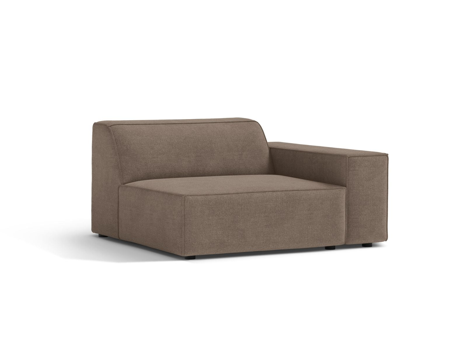 Elegantes 1-Sitzer Modul Rechts Jodie in warmem Cappuccino-Liberty, ideal für moderne Wohnkonzepte und stilvolle Akzente.