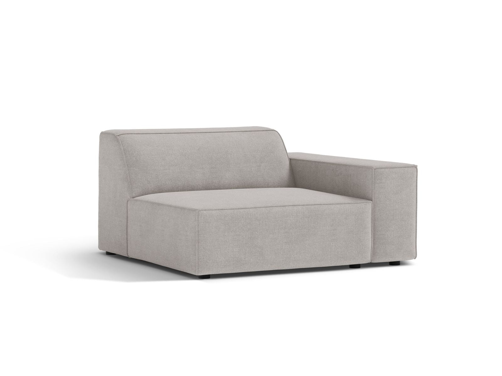 Elegantes 1-Sitzer Modul Rechts Jodie in zeitgemäßem Grau, ideal für individuelle Wohnkonzepte und gemütliche Entspannungsecken.