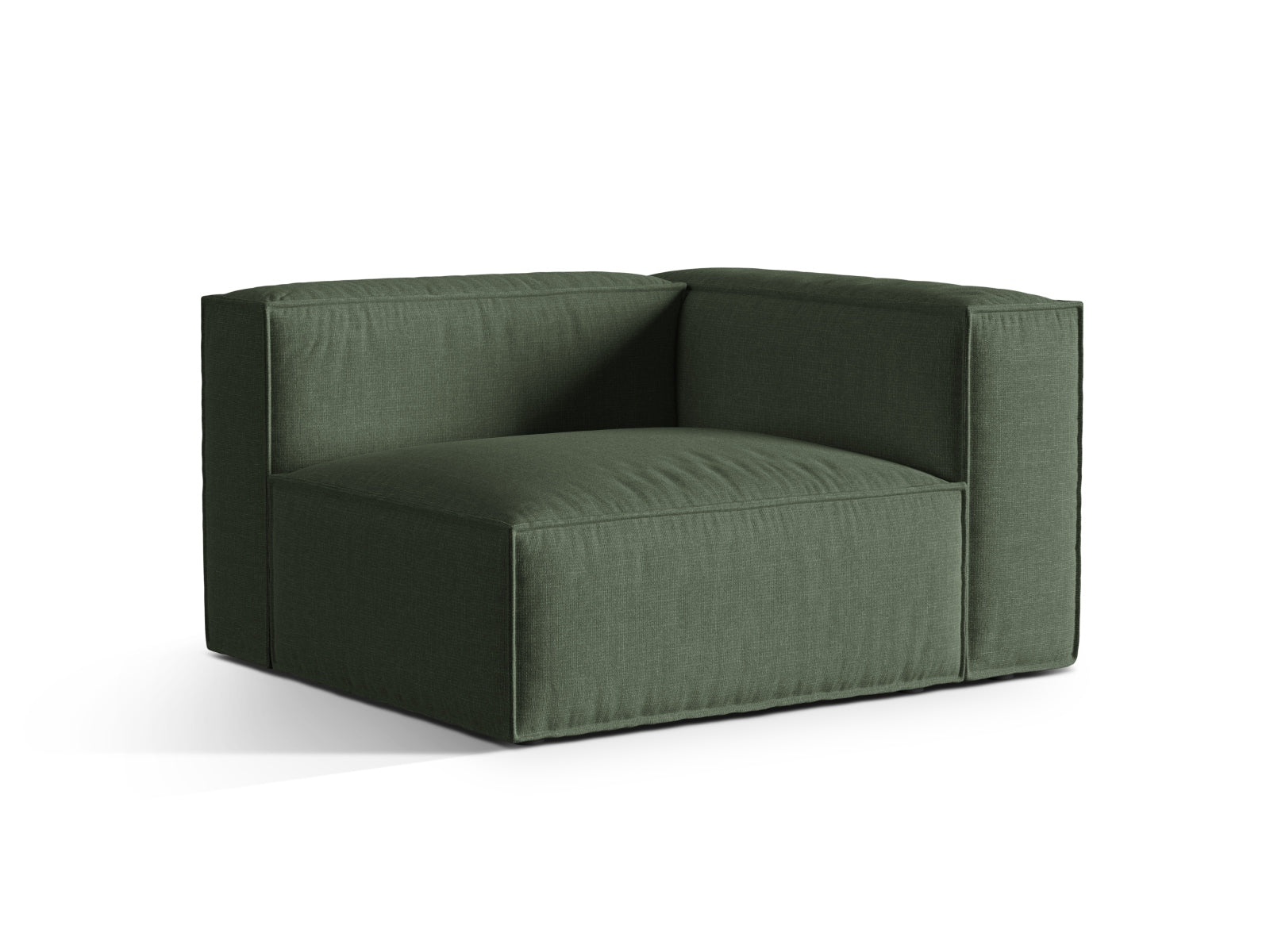 Elegantes 1-Sitzer Sofa rechts Nuria in Moosgrün, ideal für moderne Wohnräume, präsentiert von Micadoni.