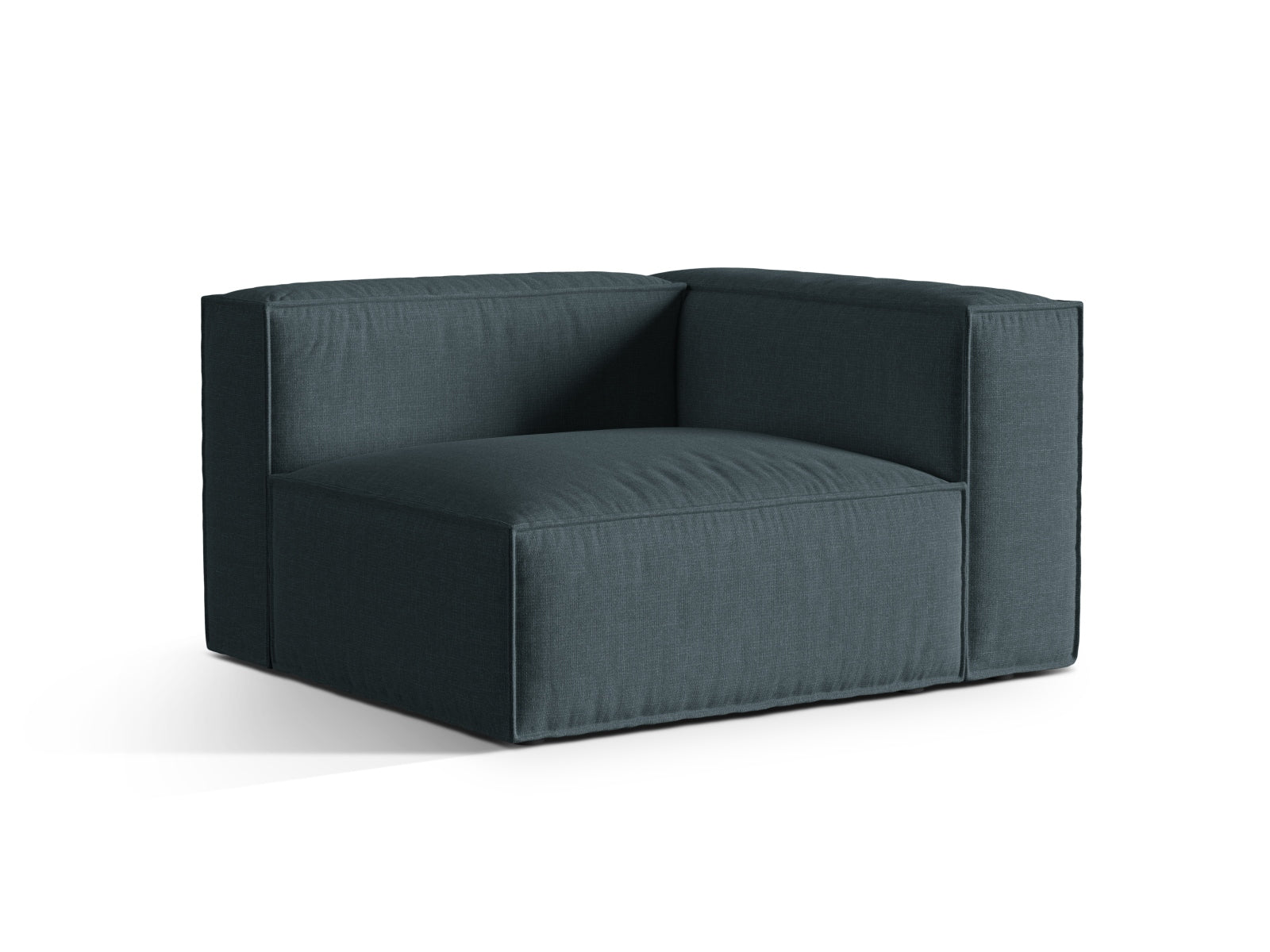 Elegantes 1-Sitzer Sofa rechts Nuria in tiefem Petrol, ideal für moderne Wohnräume. Teil der modularen Kollektion von Micadoni.