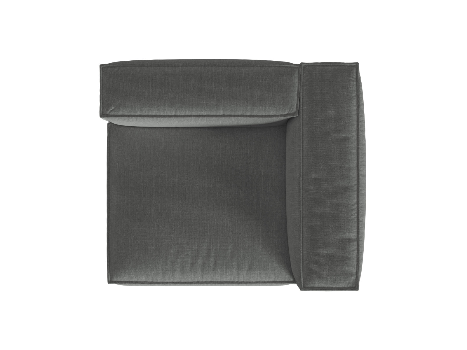 Stylisches 1-Sitzer Sofa rechts Nuria in zeitgemäßem Grau, perfekt für kreative Raumlösungen und modernes Wohndesign.