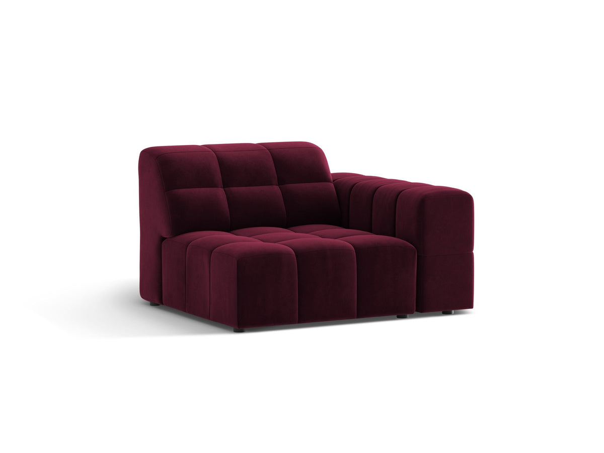 Modulares Sofa Jennifer von Micadoni in leichtem Beige mit Eden-Stoff, schwarzen Kunststoffbeinen und rechter Ausrichtung.