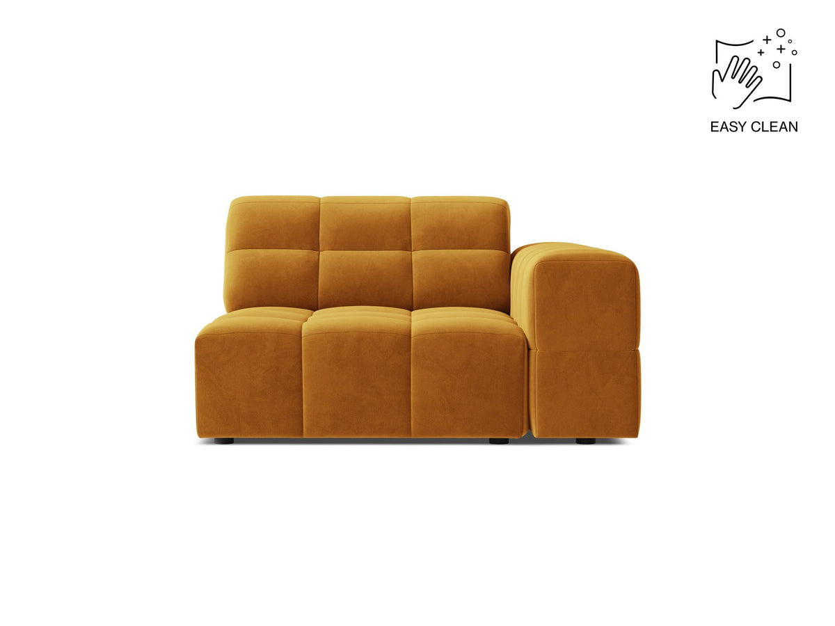 Modulares Sofa Jennifer von Micadoni in leichtem Beige mit Eden-Stoff, schwarzen Kunststoffbeinen und rechter Ausrichtung.
