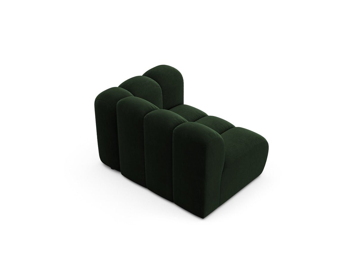 Produktfoto des Lupine Einsitzers von Micadoni: modulares Sofa mit beigem Venus-Stoffbezug und schwarzen Kunststoffbeinen.