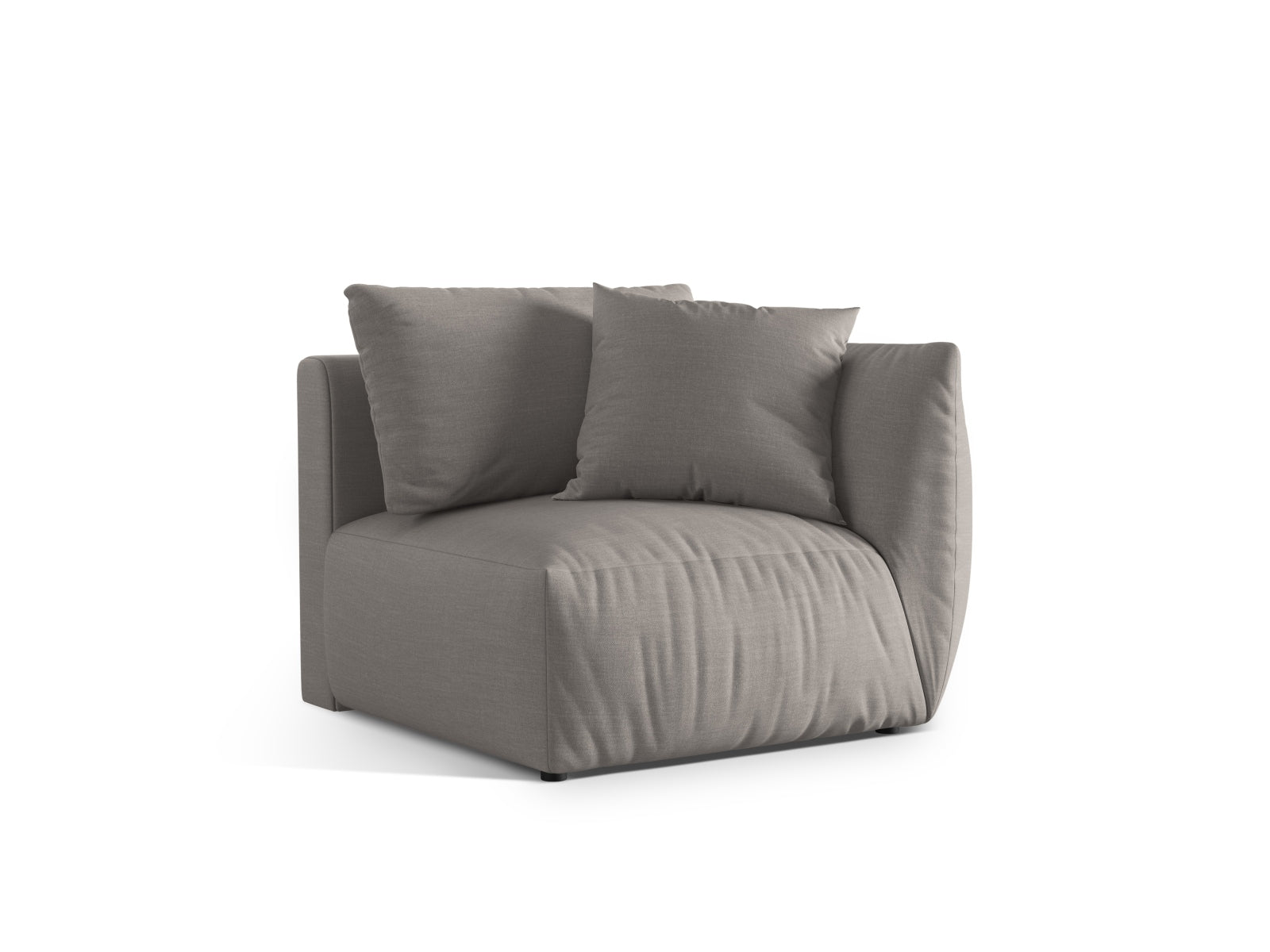 Rechtsseitiges 1-Sitzer-Modul "Chris" in Natural-LINS, Teil des modularen Sofas von Micadoni, stilvoll und modern.
