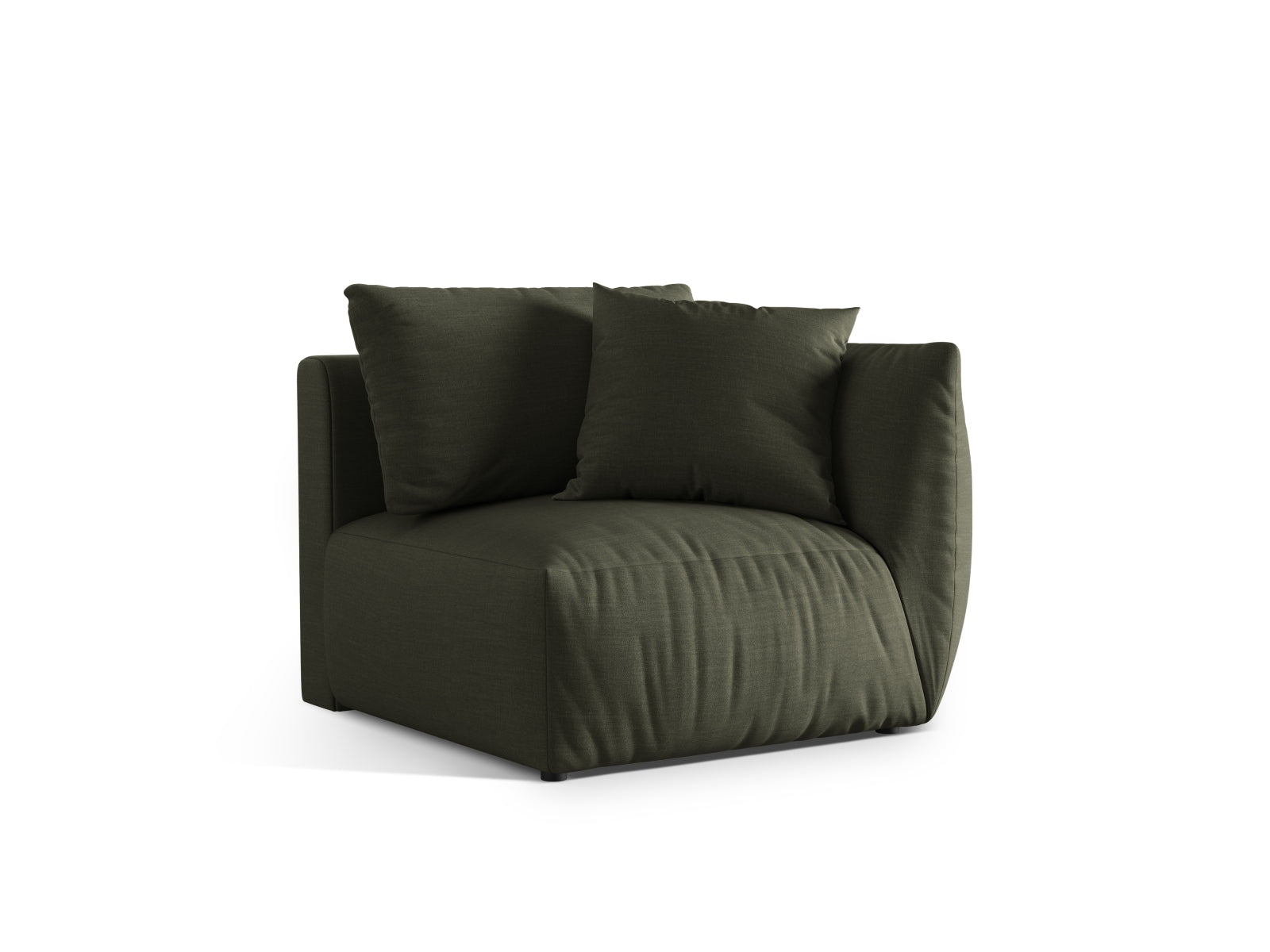 Rechtsseitiges 1-Sitzer-Modul "Chris" in sanftem Blau, Teil des modularen Sofas von Micadoni, stilvoll und modern.