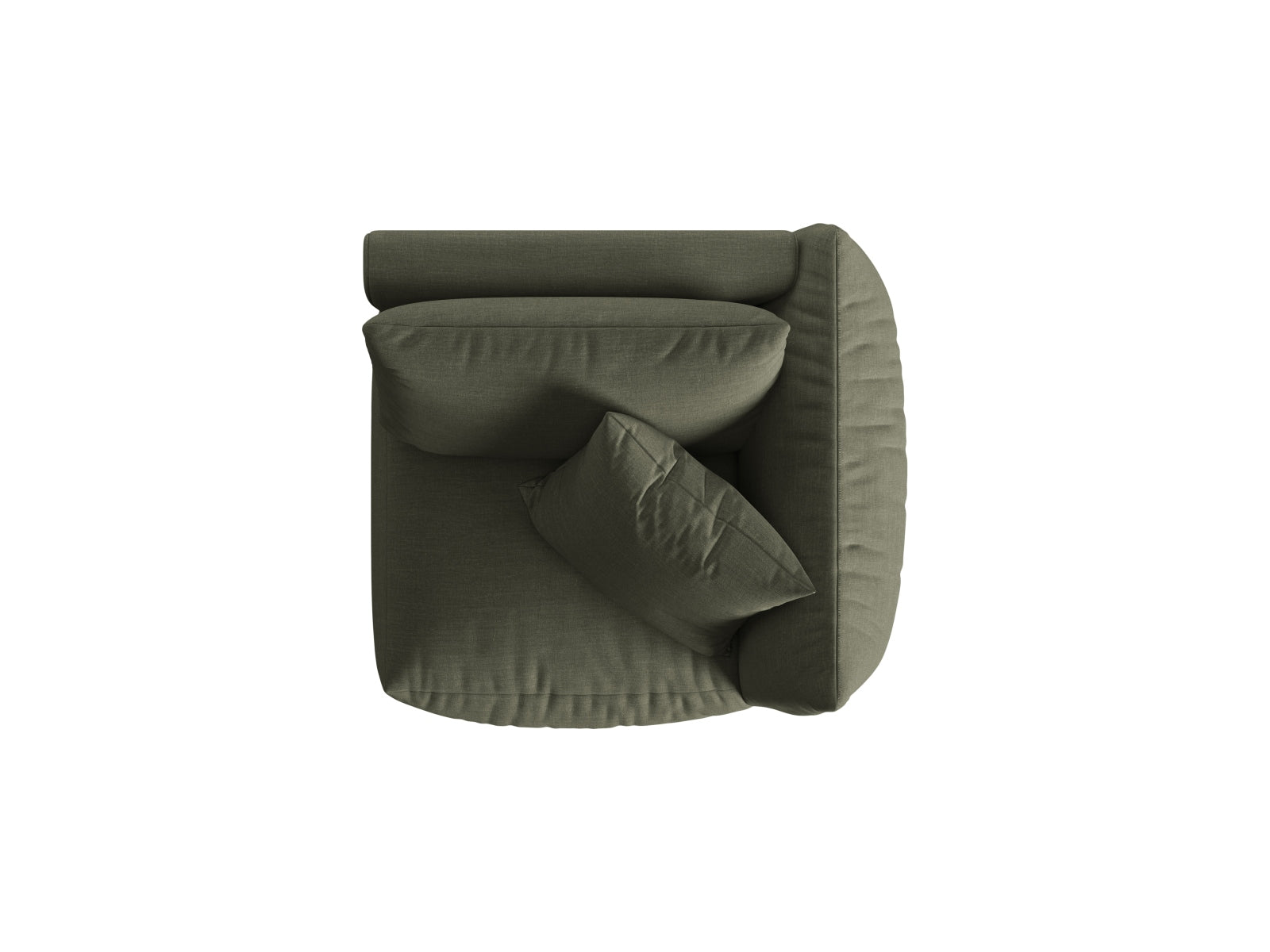 Stylisches 1-Sitzer-Modul "Chris" in sanftem Blau, perfekt für kreative Sofa-Kombinationen, Teil der innovativen Micadoni Serie.