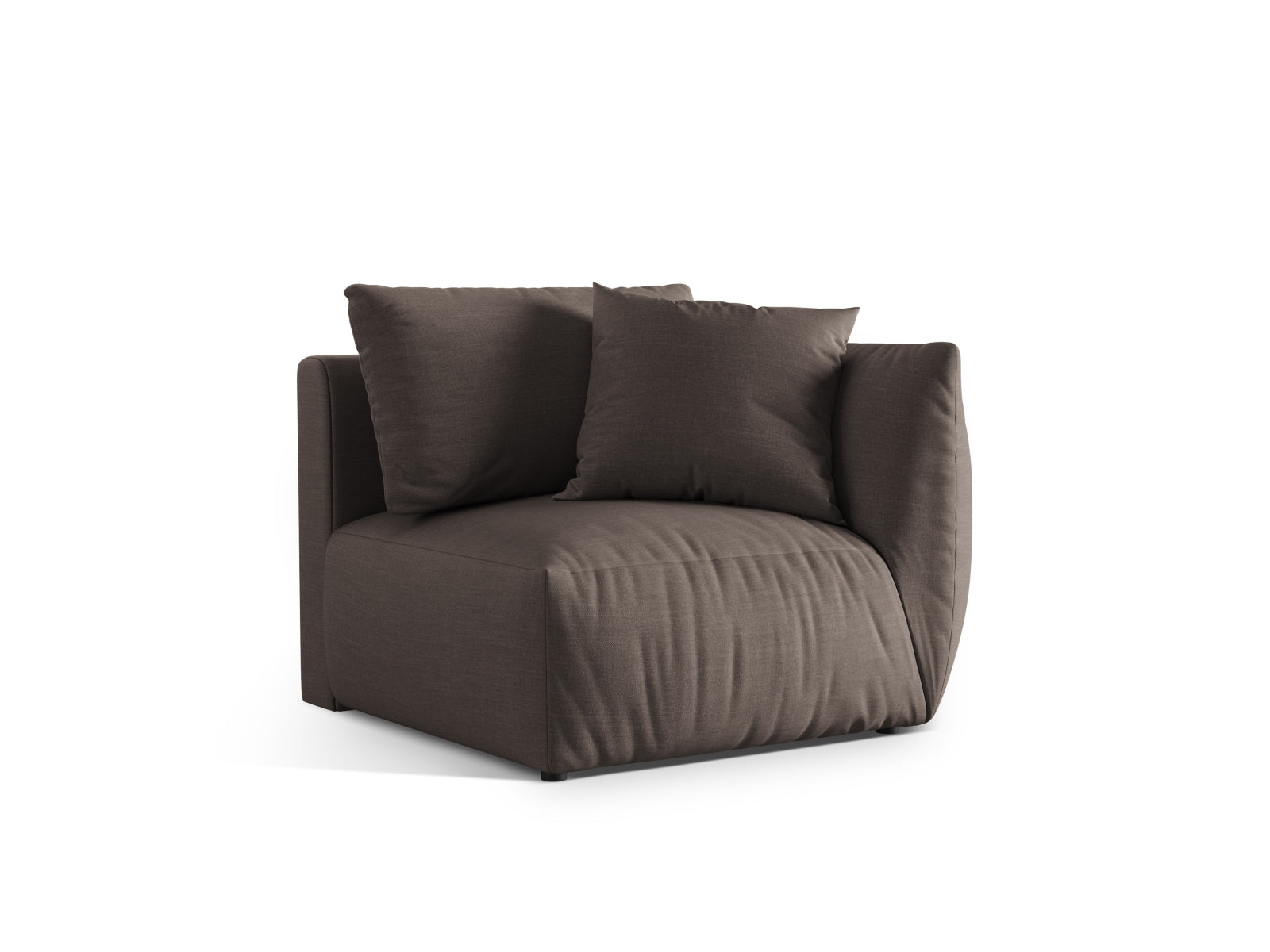 Rechtsseitiges 1-Sitzer-Modul "Chris" in warmem Grau, Teil des modularen Sofas von Micadoni, stilvoll und modern.