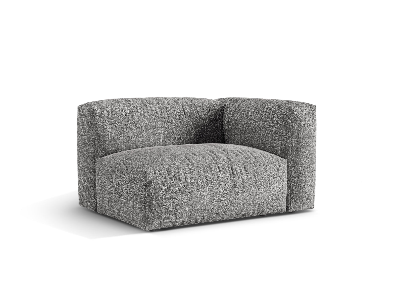 Elegantes 1-Sitzer Sofa Martina Wide rechts in Graphit, ideal für moderne Wohnräume. Teil der modularen Sofa-Kollektion von Micadoni.