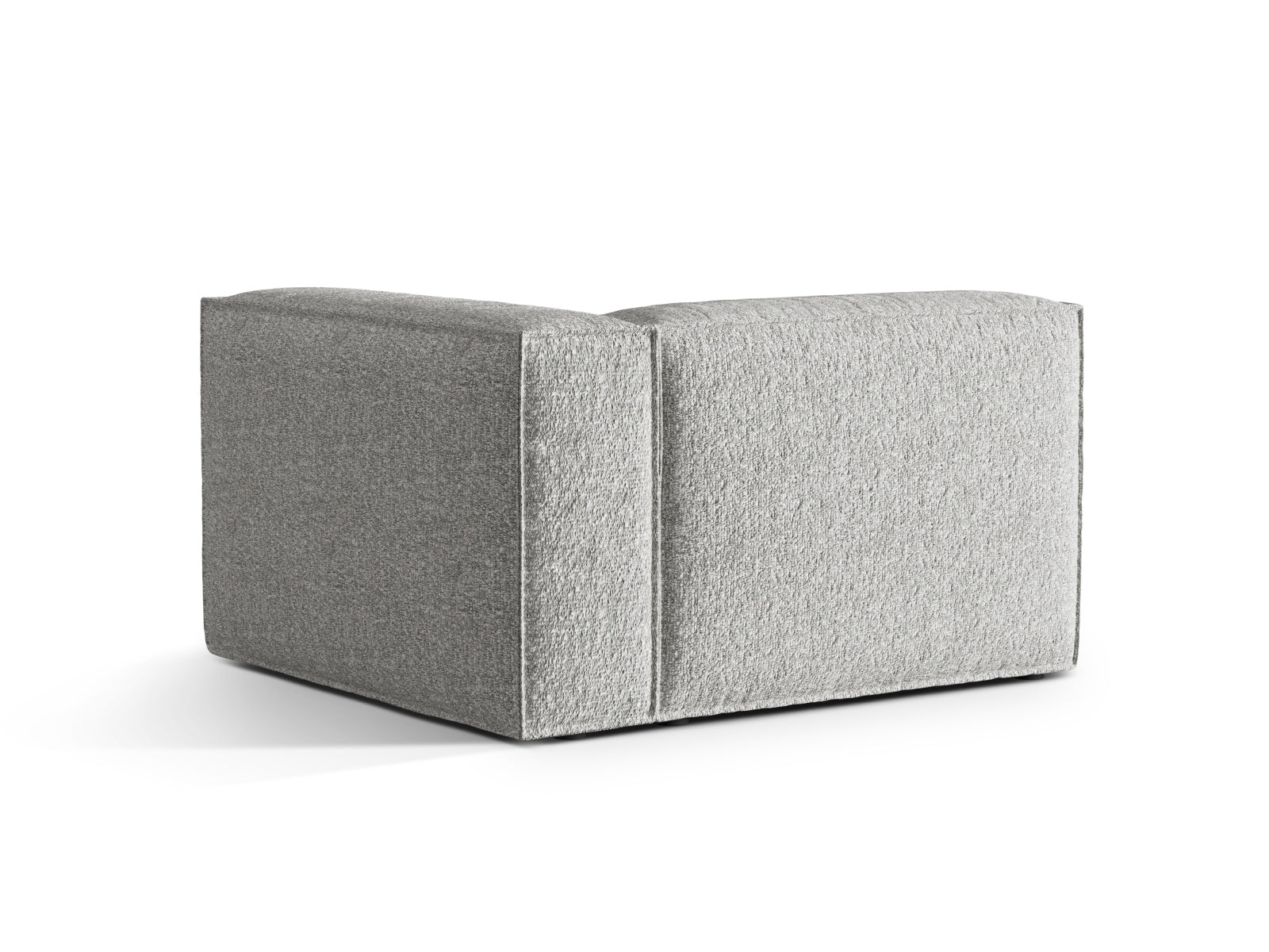 Elegantes Nuria Boucle 1-Sitzer Sofa in Silber-Monet, ideal für moderne Wohnräume, erhältlich bei KAQTU Design AG.