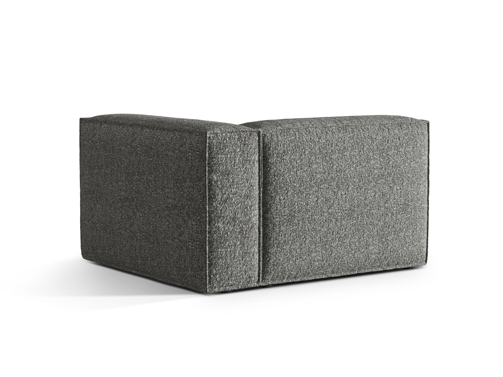 Elegantes Nuria Boucle 1-Sitzer Sofa in Graphit, ideal für moderne Wohnräume, präsentiert von Micadoni im KAQTU Onlineshop.