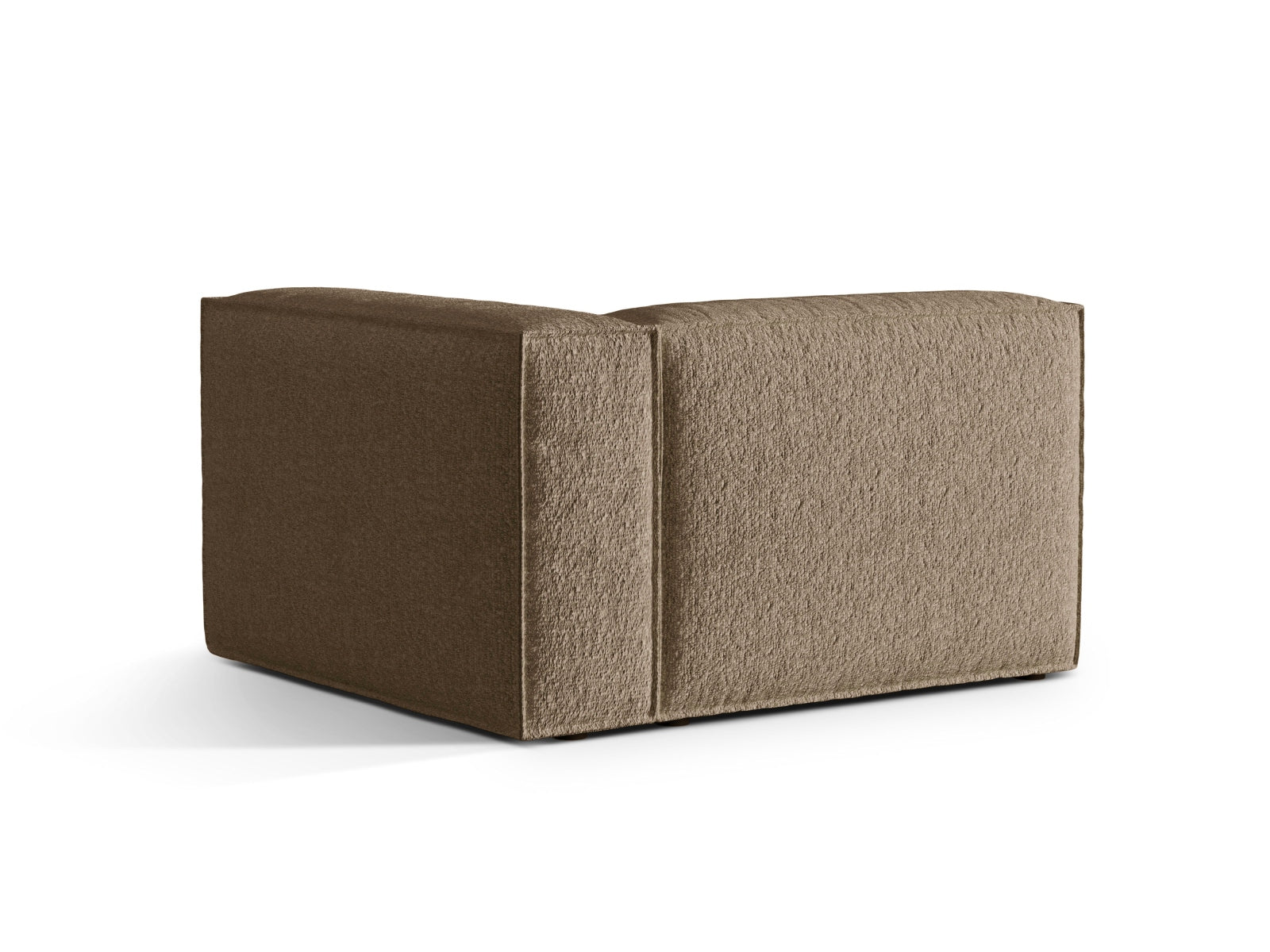 Elegantes Nuria Boucle 1-Sitzer Sofa in Cappuccino, ideal für moderne Wohnräume, erhältlich bei KAQTU Design AG.