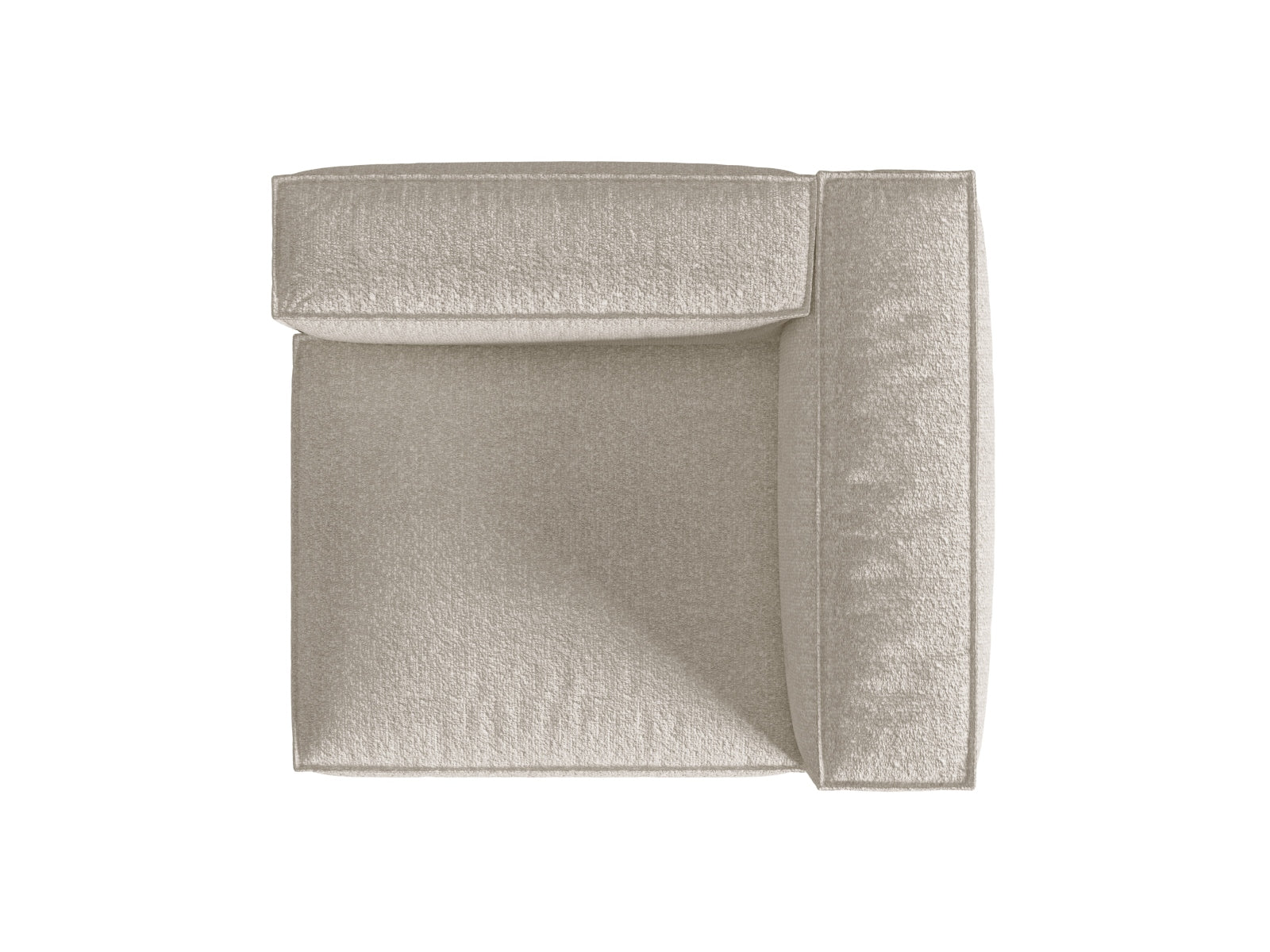 Beige Nuria Boucle 1-Sitzer Sofa von Micadoni, modernes modulares Design, perfekt für gemütliche und stilvolle Wohnumgebungen.