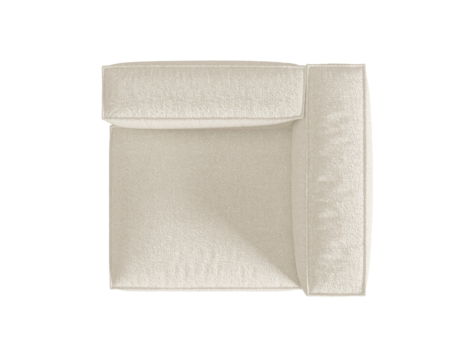 Stilvolles Nuria Boucle 1-Sitzer Sofa in sanftem Ivory-Monet, perfekt für zeitgemäße Inneneinrichtungen und vielseitige Raumgestaltungen.