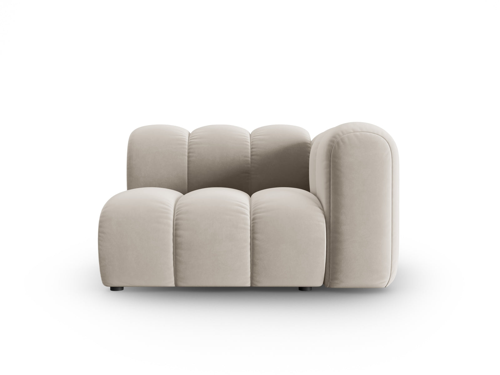 Lupine Velour Modul rechts 1 Sitzer in Beige präsentiert im Onlineshop von KAQTU Design AG. Modulares Sofa ist von Micadoni