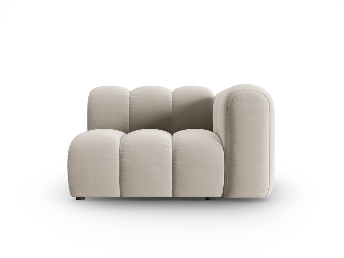 Lupine Velour Modul rechts 1 Sitzer in Beige-Salvador präsentiert im Onlineshop von KAQTU Design AG. Modulares Sofa ist von Micadoni