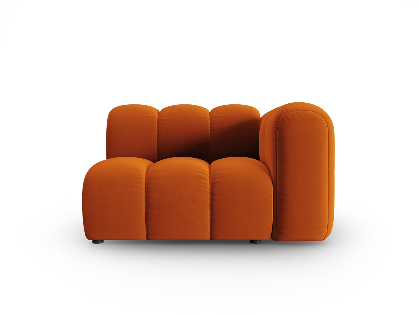Lupine Velour Modul rechts 1 Sitzer in Terracotta präsentiert im Onlineshop von KAQTU Design AG. Modulares Sofa ist von Micadoni
