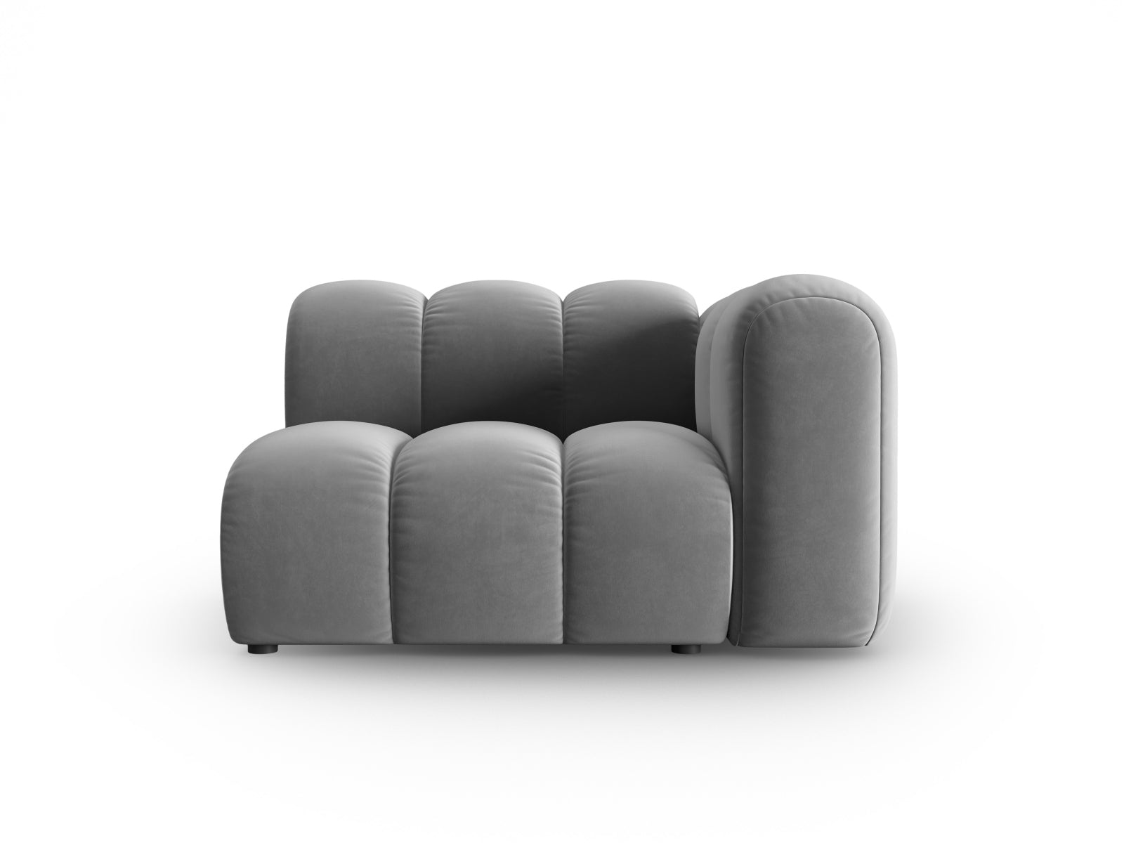 Lupine Velour Modul rechts 1 Sitzer in Grey präsentiert im Onlineshop von KAQTU Design AG. Modulares Sofa ist von Micadoni