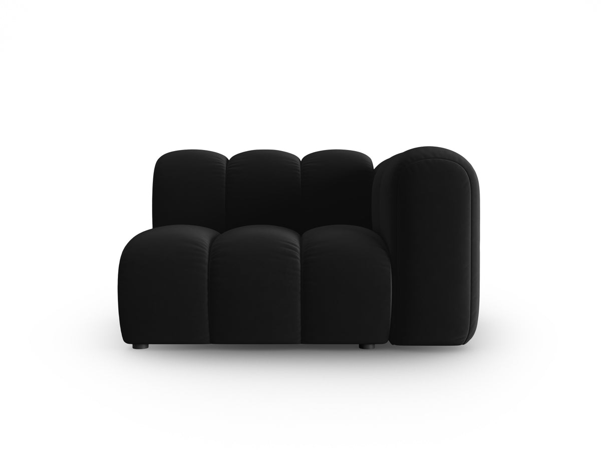 Lupine Velour Modul rechts 1 Sitzer in Black-Salvador präsentiert im Onlineshop von KAQTU Design AG. Modulares Sofa ist von Micadoni