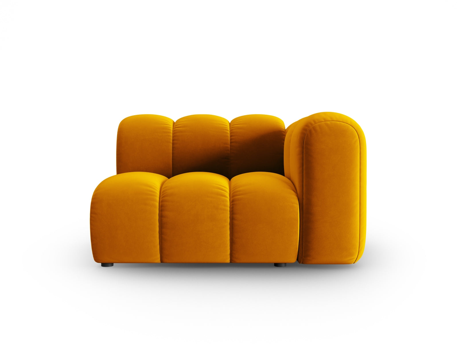 Lupine Velour Modul rechts 1 Sitzer in Yellow präsentiert im Onlineshop von KAQTU Design AG. Modulares Sofa ist von Micadoni