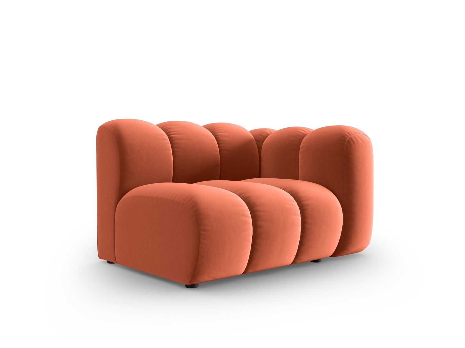 Elegantes Lupine Velour Modul für ein 1-Sitzer Sofa in Coral-Salvador, ideal für individuelle Wohnraumgestaltungen.