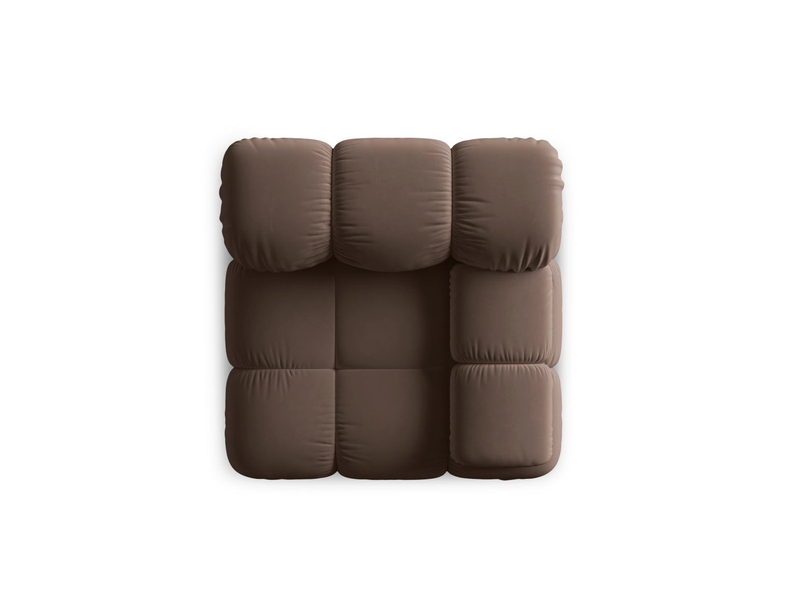 Eleganter Bellis Velour Modul rechts 1 Sitzer in luxuriösem Dunkelbraun, ideal für kreative und stilvolle Wohnräume.