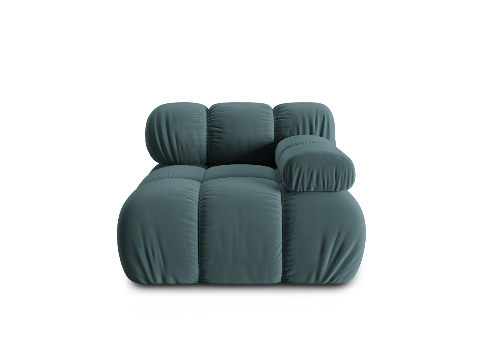 Bellis Velour Modul rechts 1 Sitzer in Turquoise-Bluvel präsentiert im Onlineshop von KAQTU Design AG. Modulares Sofa ist von Micadoni