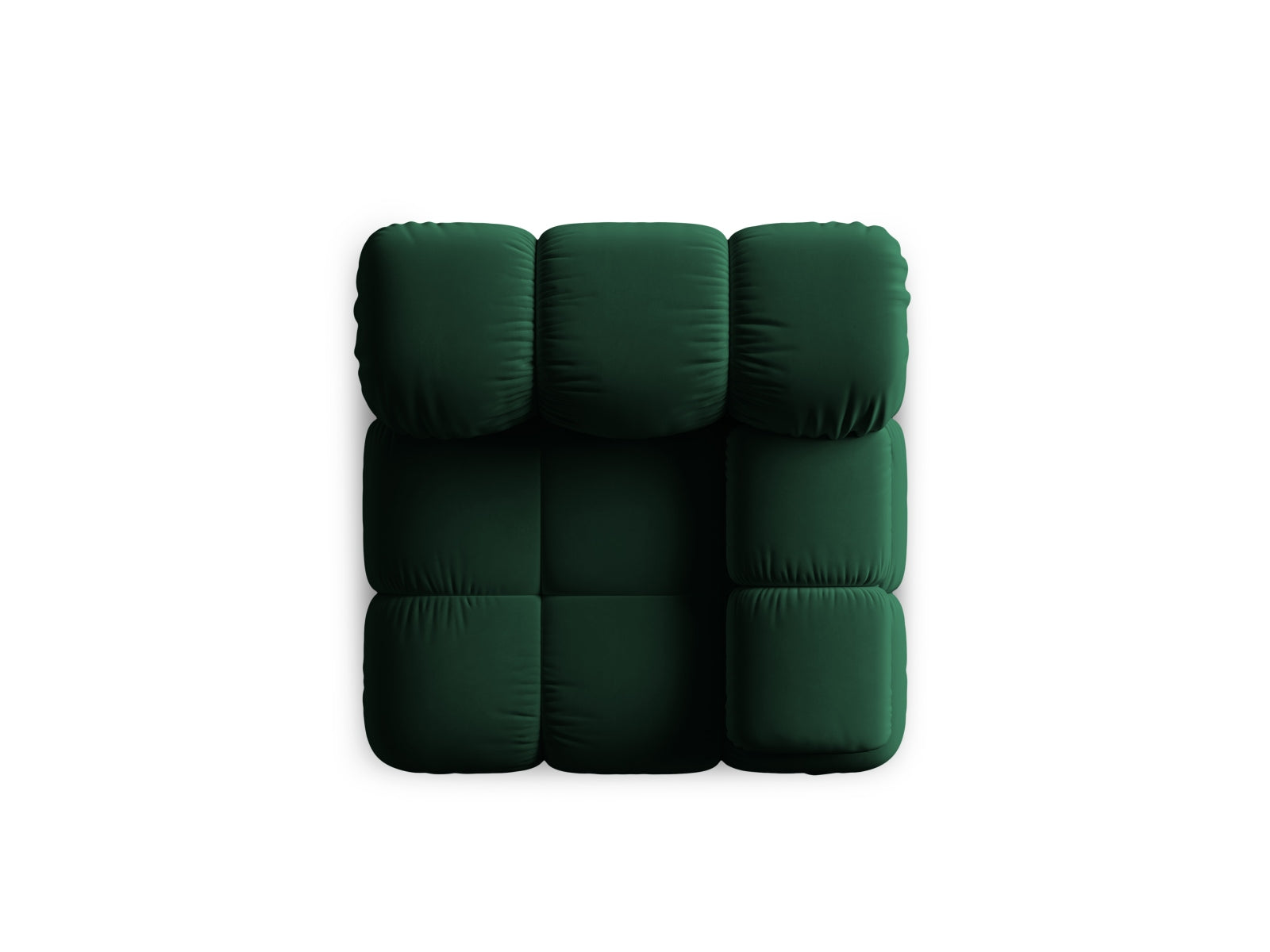 Elegantes Bellis Velour Modul rechts 1 Sitzer in edlem Bottle Green-Bluvel, ideal für stilvolle Wohnräume und gemütliche Sitzgelegenheiten.