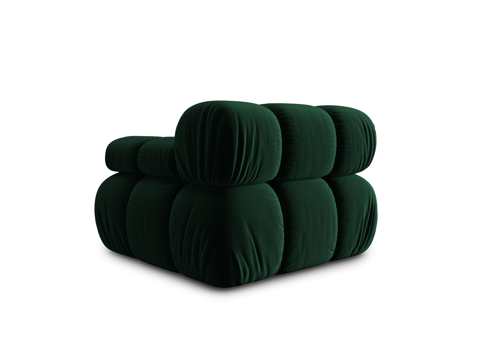 Stylisches Bellis Velour Modul rechts 1 Sitzer in luxuriösem Bottle Green-Bluvel, perfekt für moderne Wohnkonzepte und entspannte Atmosphäre.
