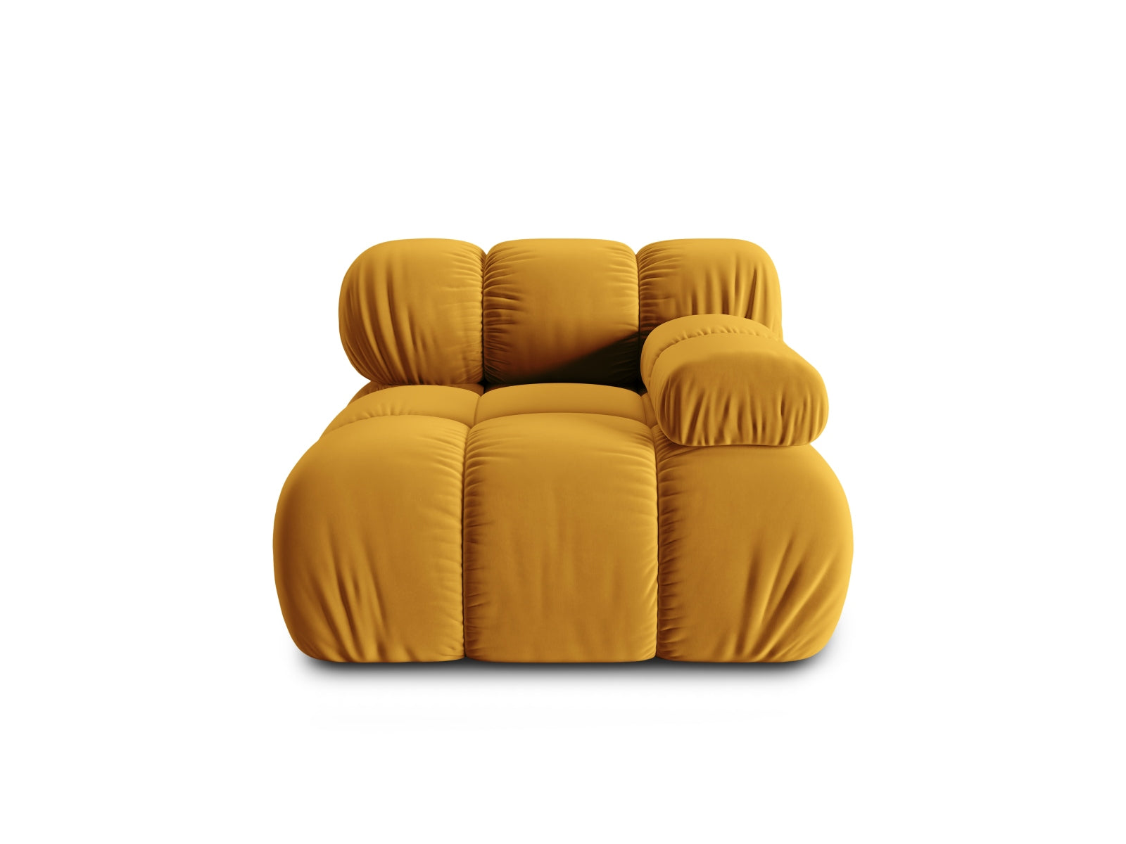 Bellis Velour Modul rechts 1 Sitzer in Yellow präsentiert im Onlineshop von KAQTU Design AG. Modulares Sofa ist von Micadoni